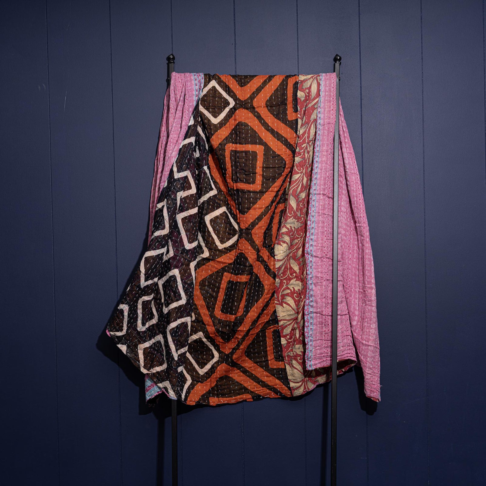 Kantha India Blanket One - of - a - Kind Handcrafted Quilted Pattern Throw – No. K - 00612 - Shoporiaz