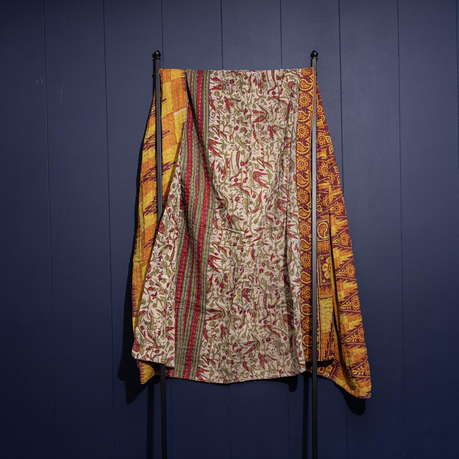 Kantha India Blanket One - of - a - Kind Handcrafted Quilted Pattern Throw – No. K - 00615 - Shoporiaz