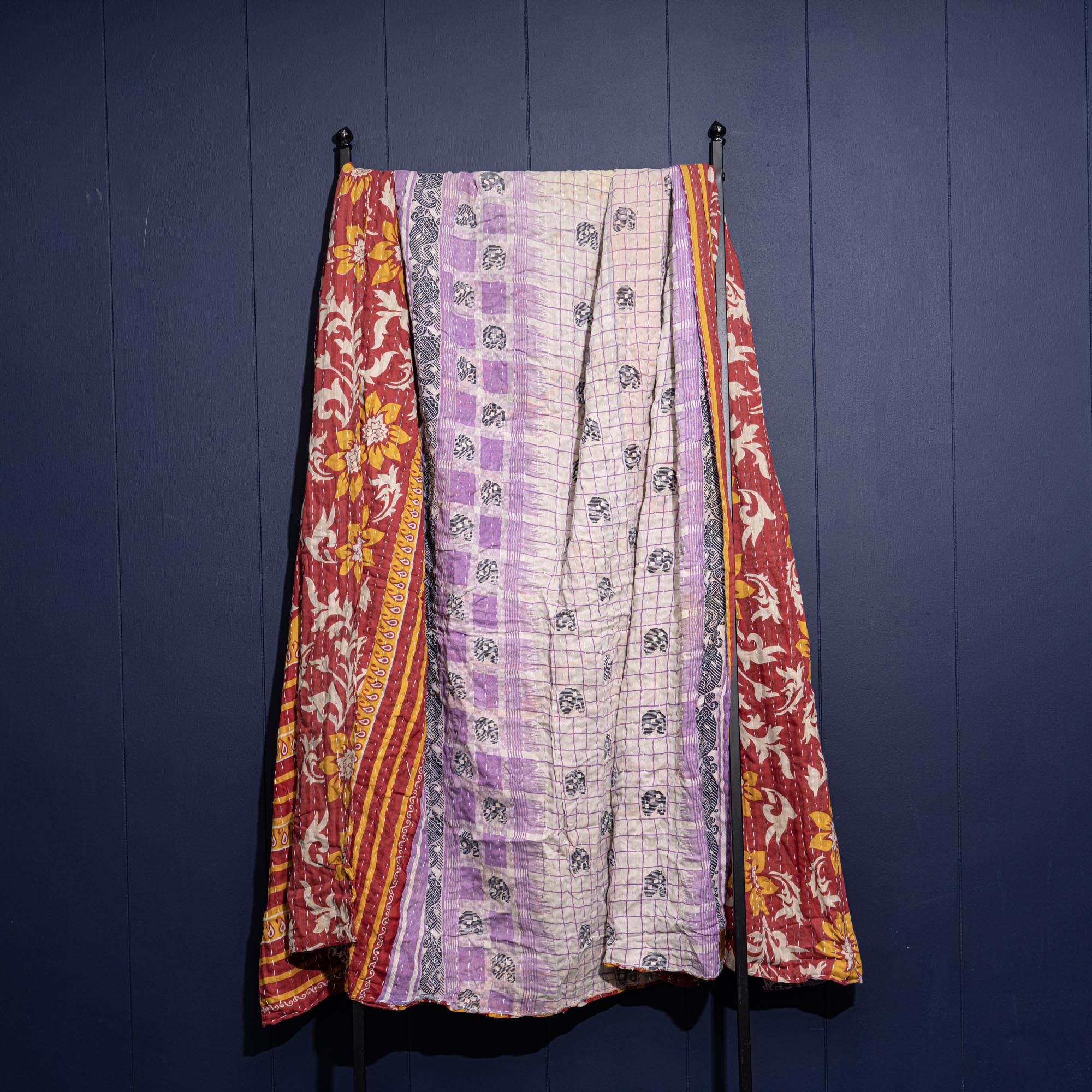 Kantha India Blanket One - of - a - Kind Handcrafted Quilted Pattern Throw – No. K - 00623 - Shoporiaz