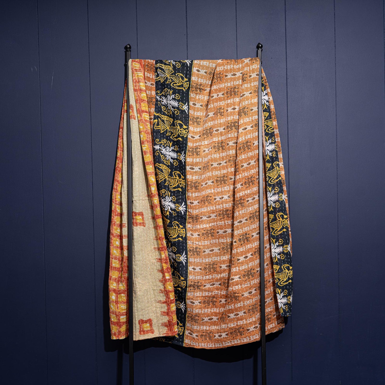 Kantha India Blanket One - of - a - Kind Handcrafted Quilted Pattern Throw – No. K - 00628 - Shoporiaz