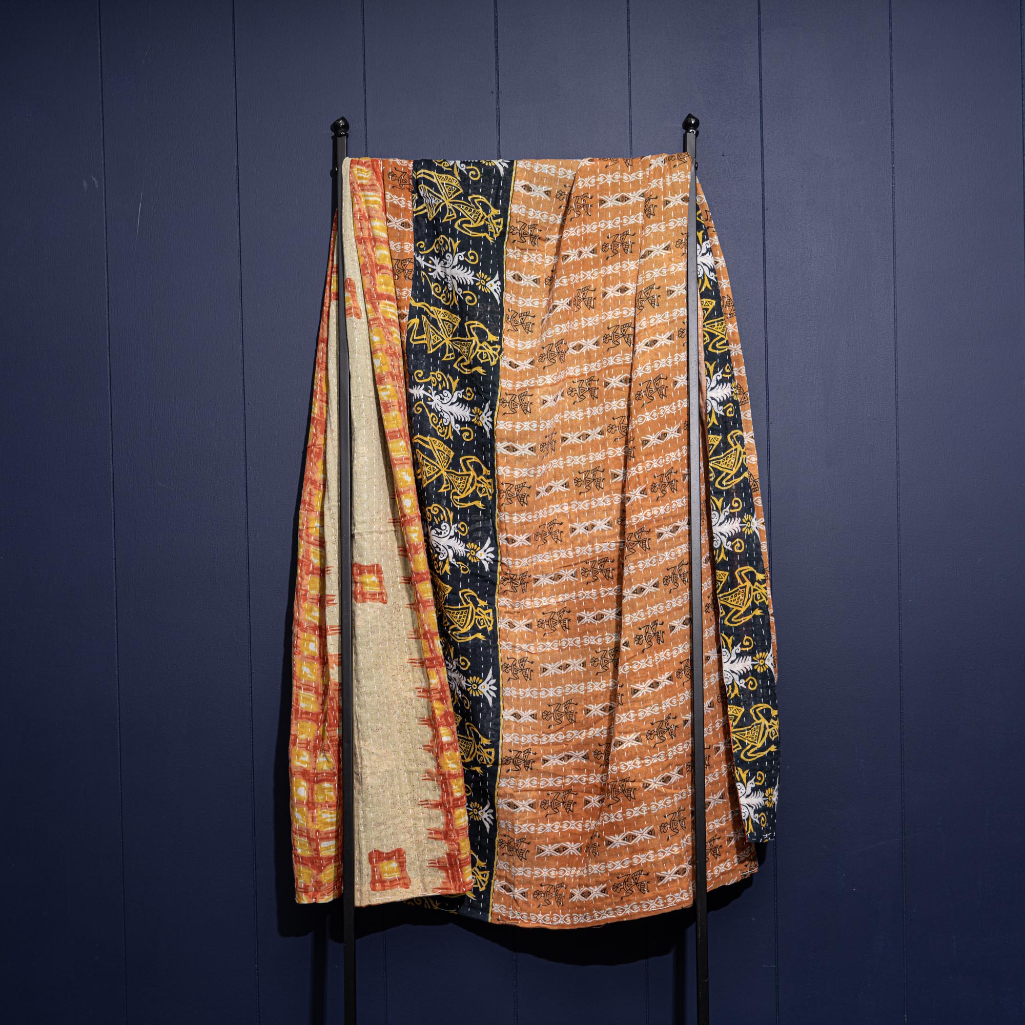 Kantha India Blanket One - of - a - Kind Handcrafted Quilted Pattern Throw – No. K - 00628 - Shoporiaz