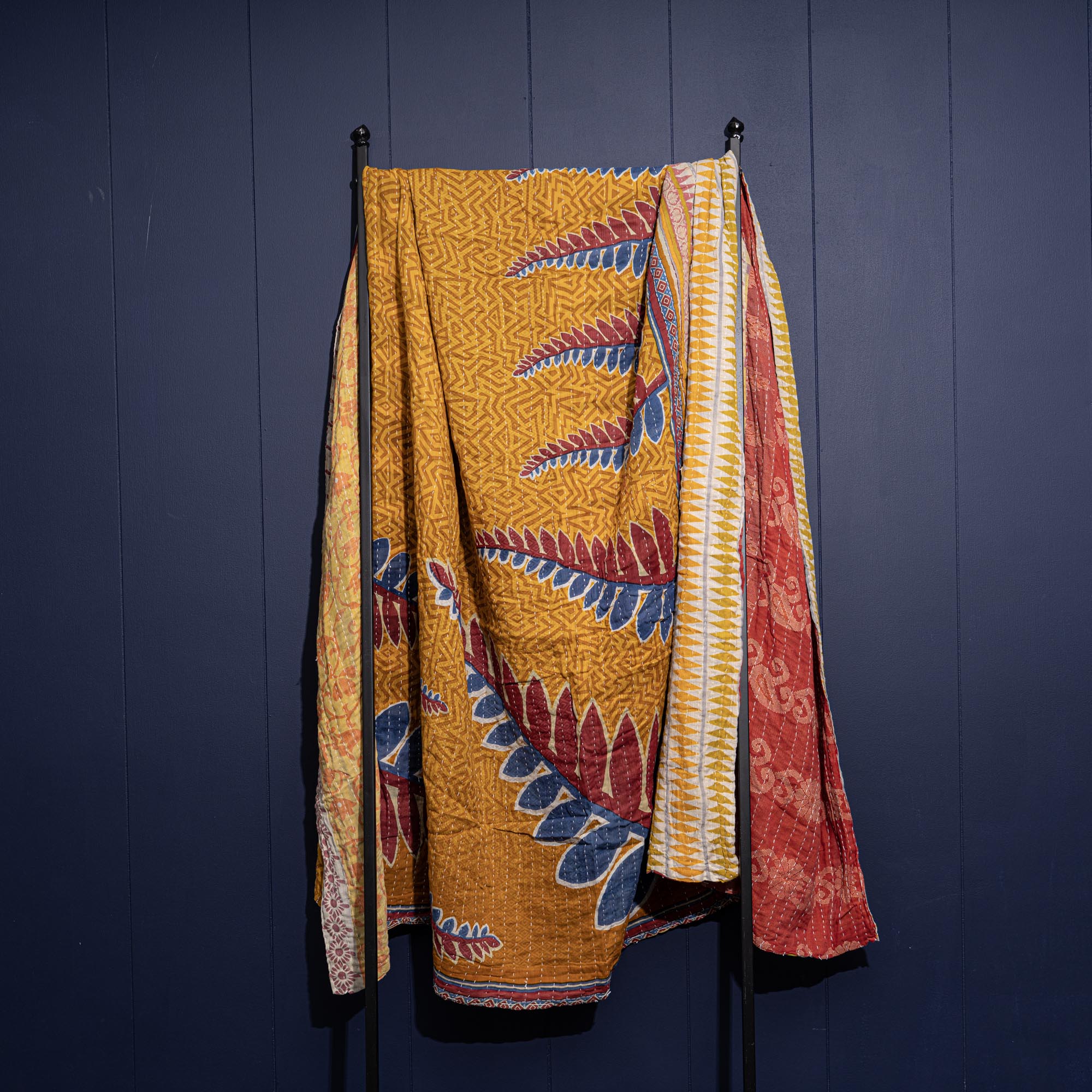 Kantha India Blanket One - of - a - Kind Handcrafted Quilted Pattern Throw – No. K - 00630 - Shoporiaz