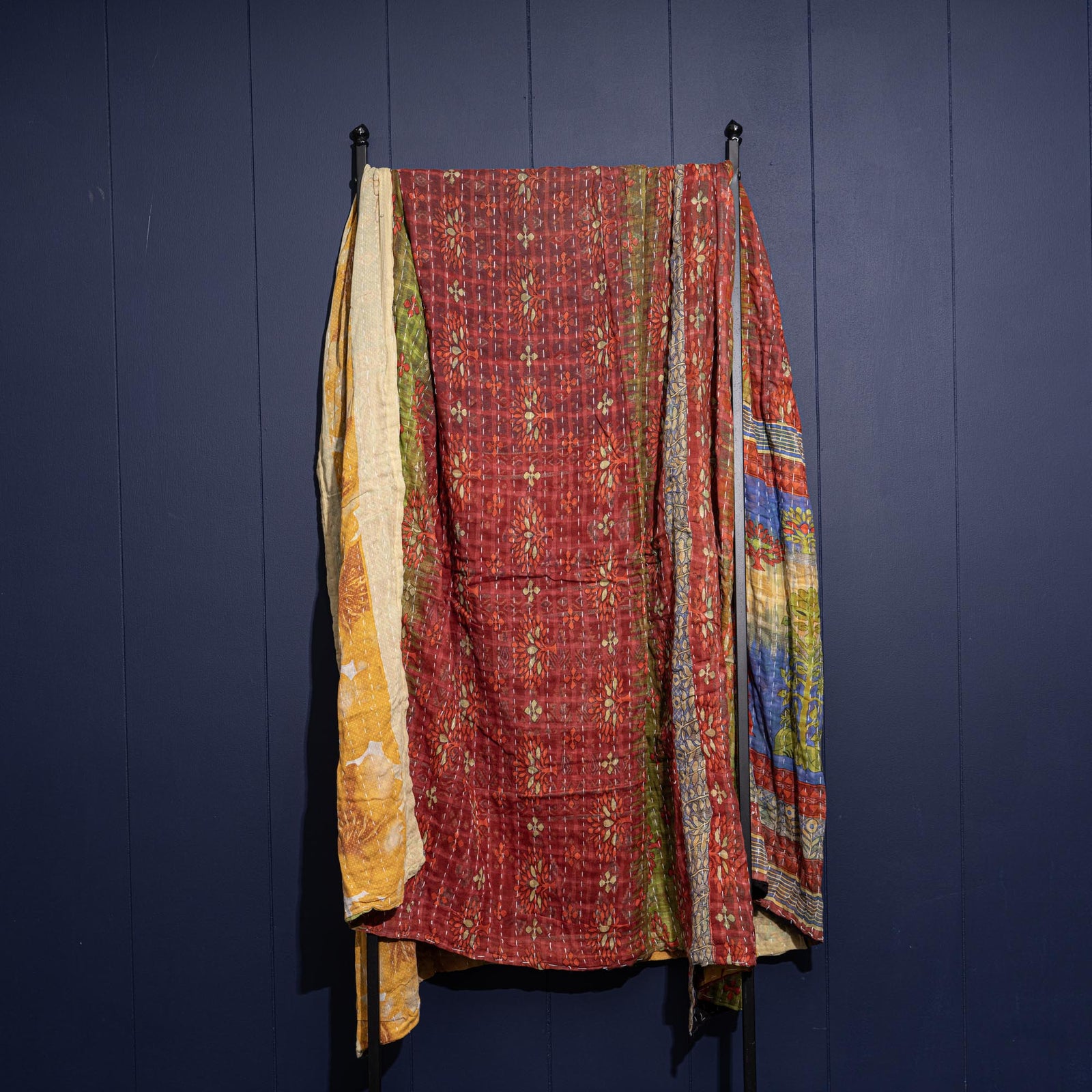 Kantha India Blanket One - of - a - Kind Handcrafted Quilted Pattern Throw – No. K - 00632 - Shoporiaz