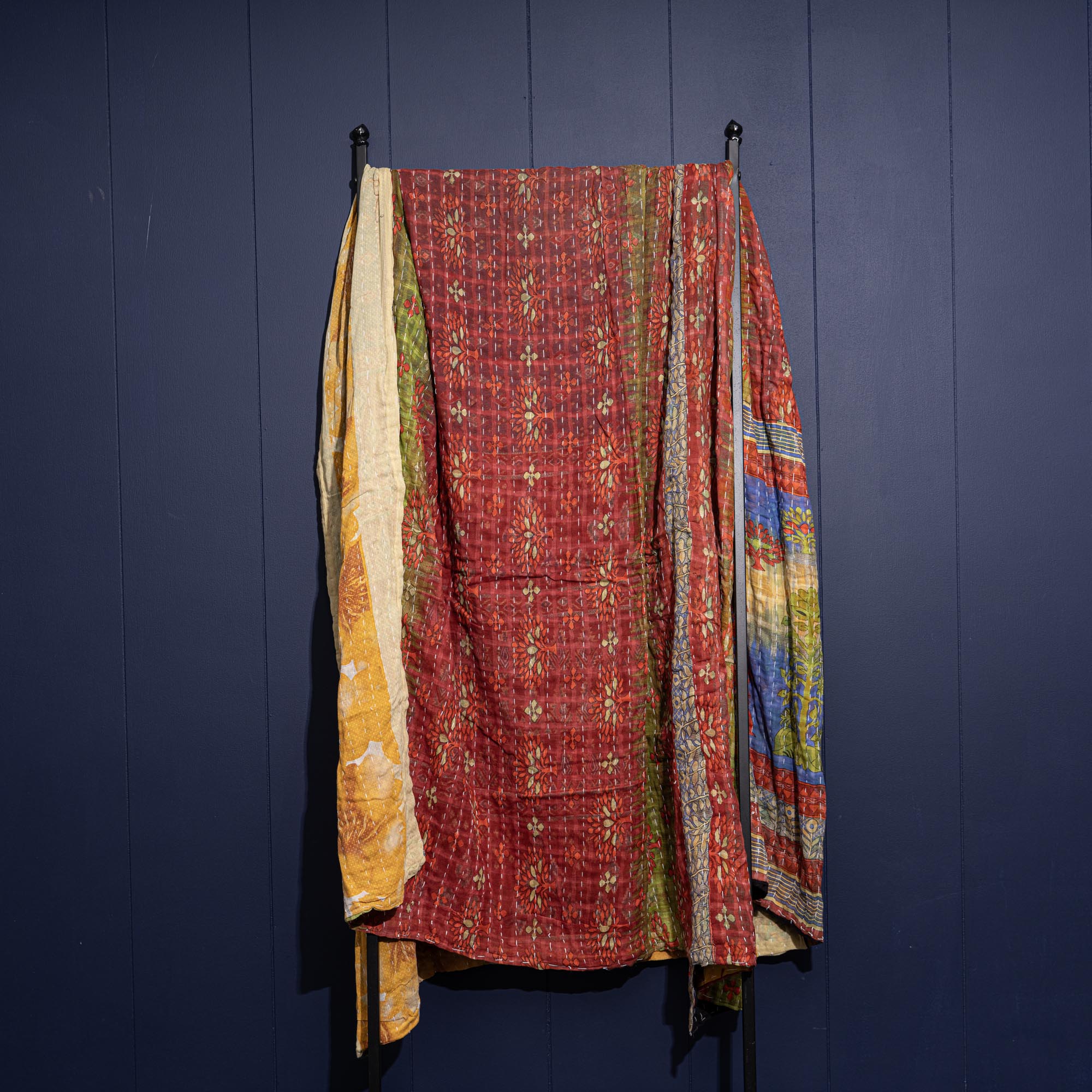 Kantha India Blanket One - of - a - Kind Handcrafted Quilted Pattern Throw – No. K - 00632 - Shoporiaz