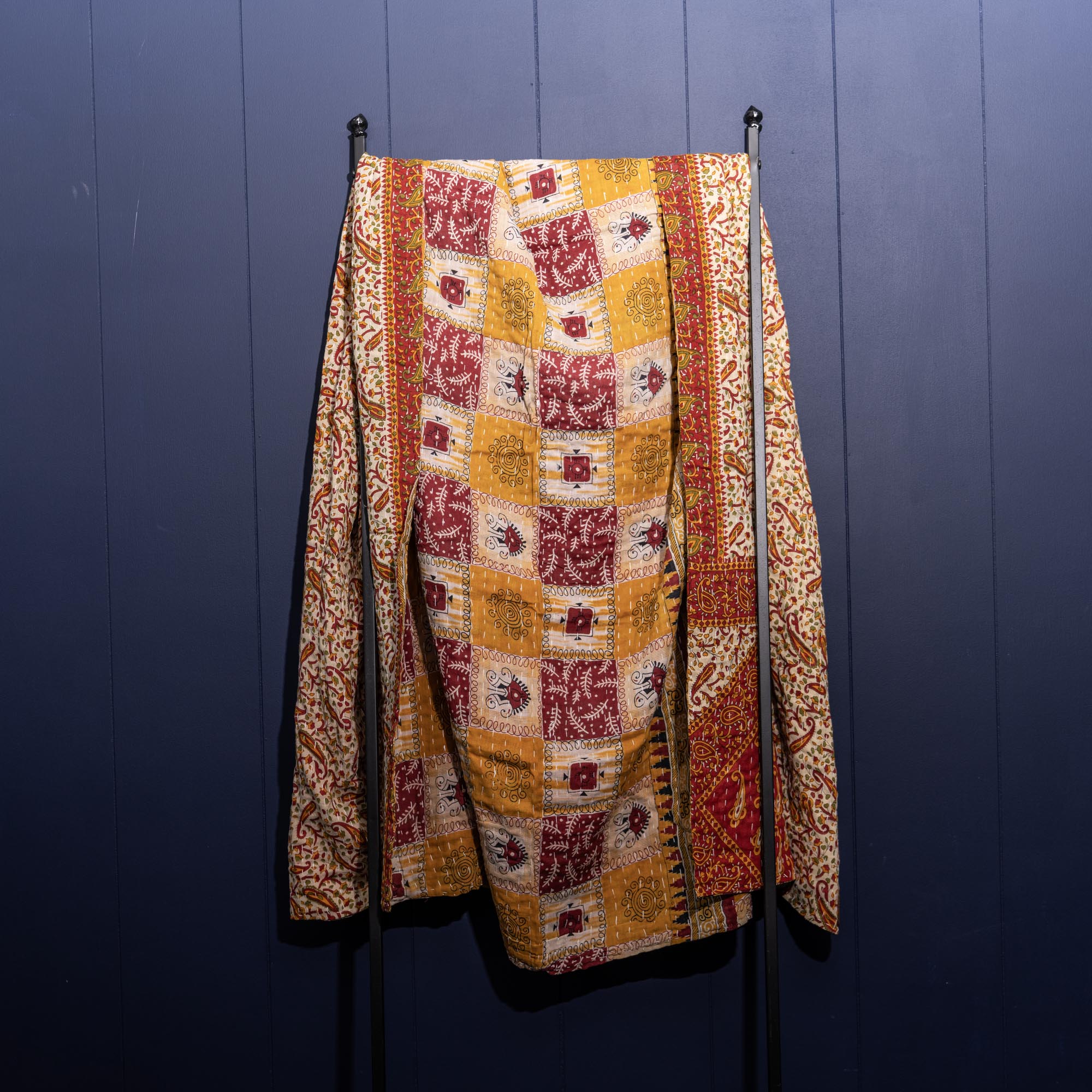 Kantha India Blanket One - of - a - Kind Handcrafted Quilted Pattern Throw – No. K - 00638 - Shoporiaz
