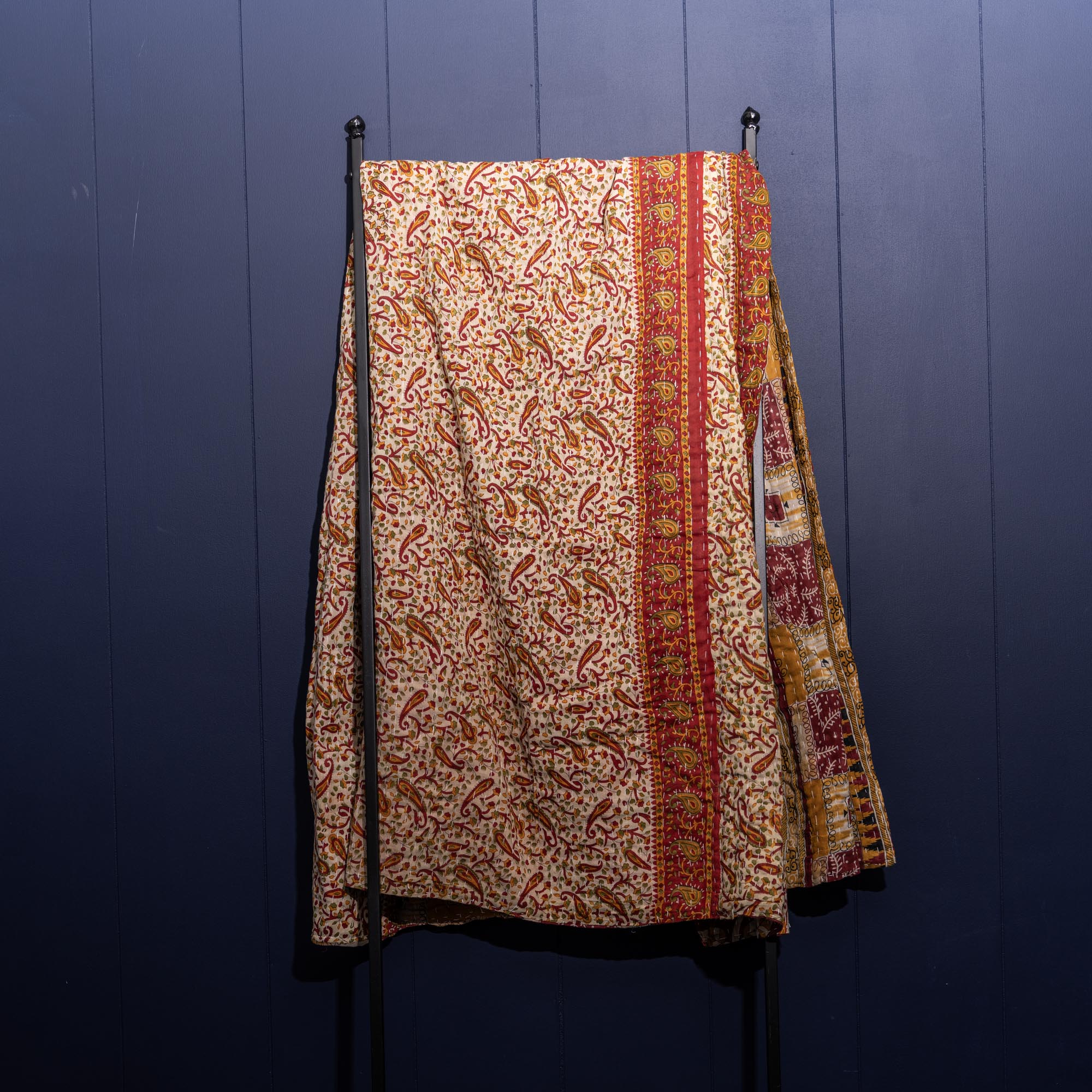 Kantha India Blanket One - of - a - Kind Handcrafted Quilted Pattern Throw – No. K - 00638 - Shoporiaz