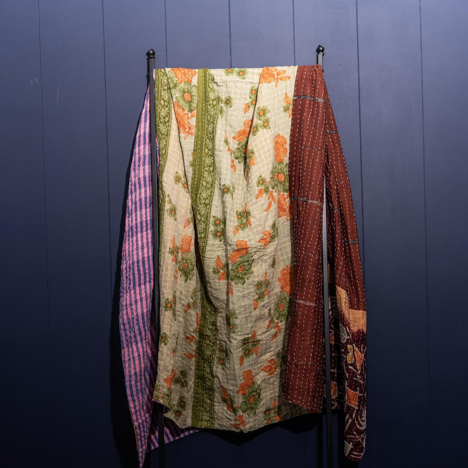 Kantha India Blanket One - of - a - Kind Handcrafted Quilted Pattern Throw – No. K - 00643 - Shoporiaz