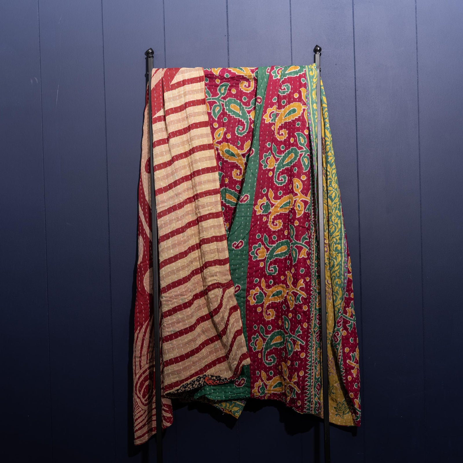 Kantha India Blanket One - of - a - Kind Handcrafted Quilted Pattern Throw – No. K - 00645 - Shoporiaz