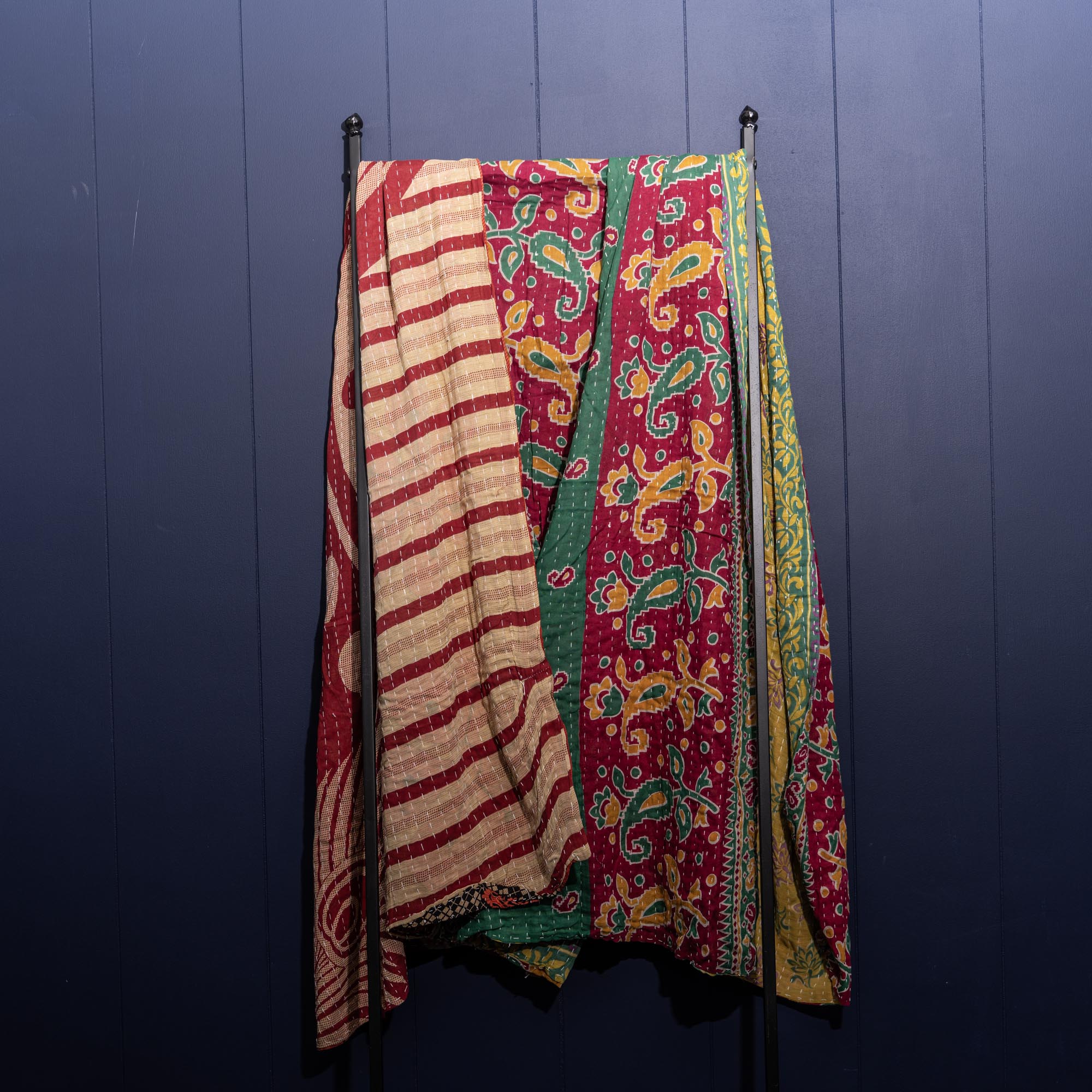 Kantha India Blanket One - of - a - Kind Handcrafted Quilted Pattern Throw – No. K - 00645 - Shoporiaz