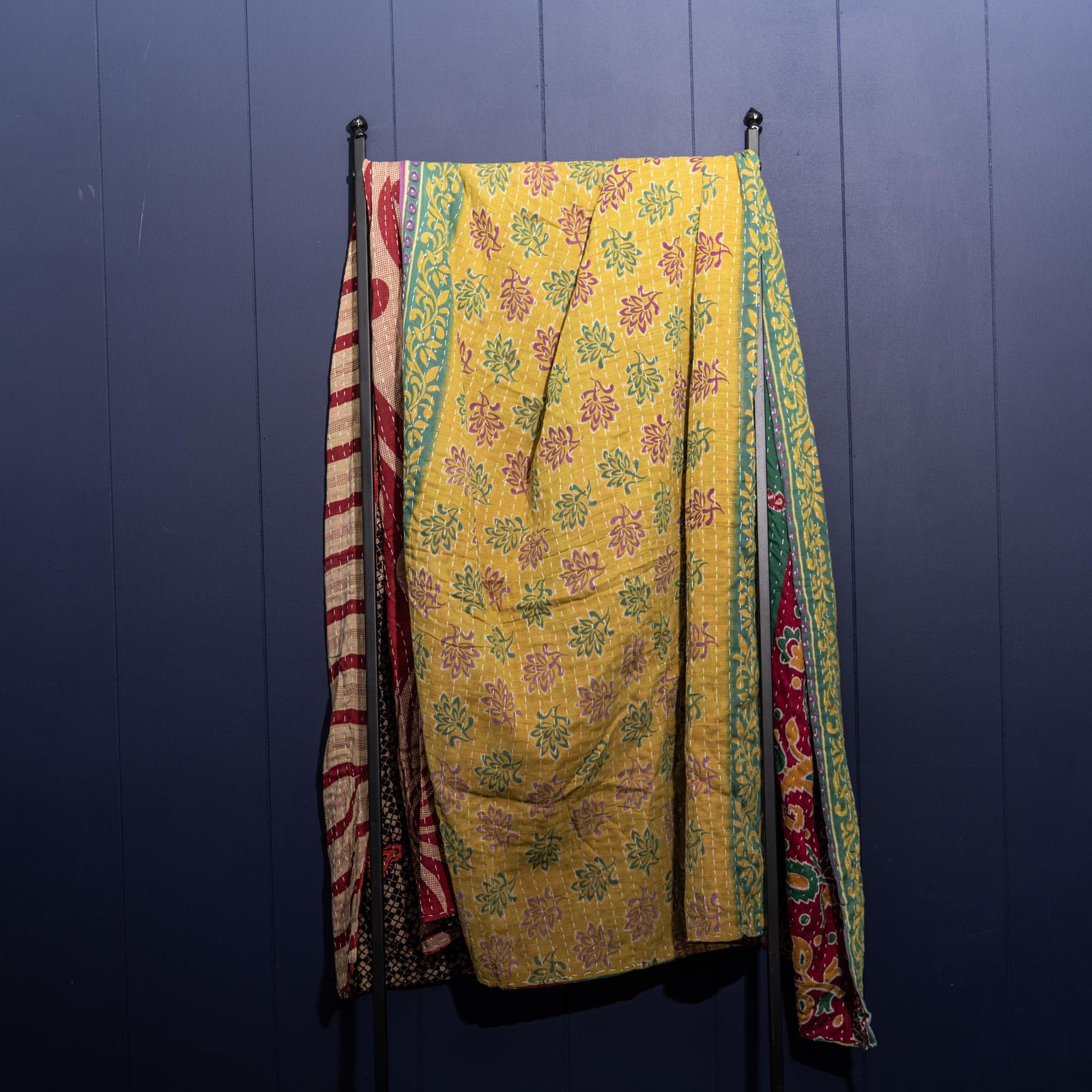 Kantha India Blanket One - of - a - Kind Handcrafted Quilted Pattern Throw – No. K - 00645 - Shoporiaz