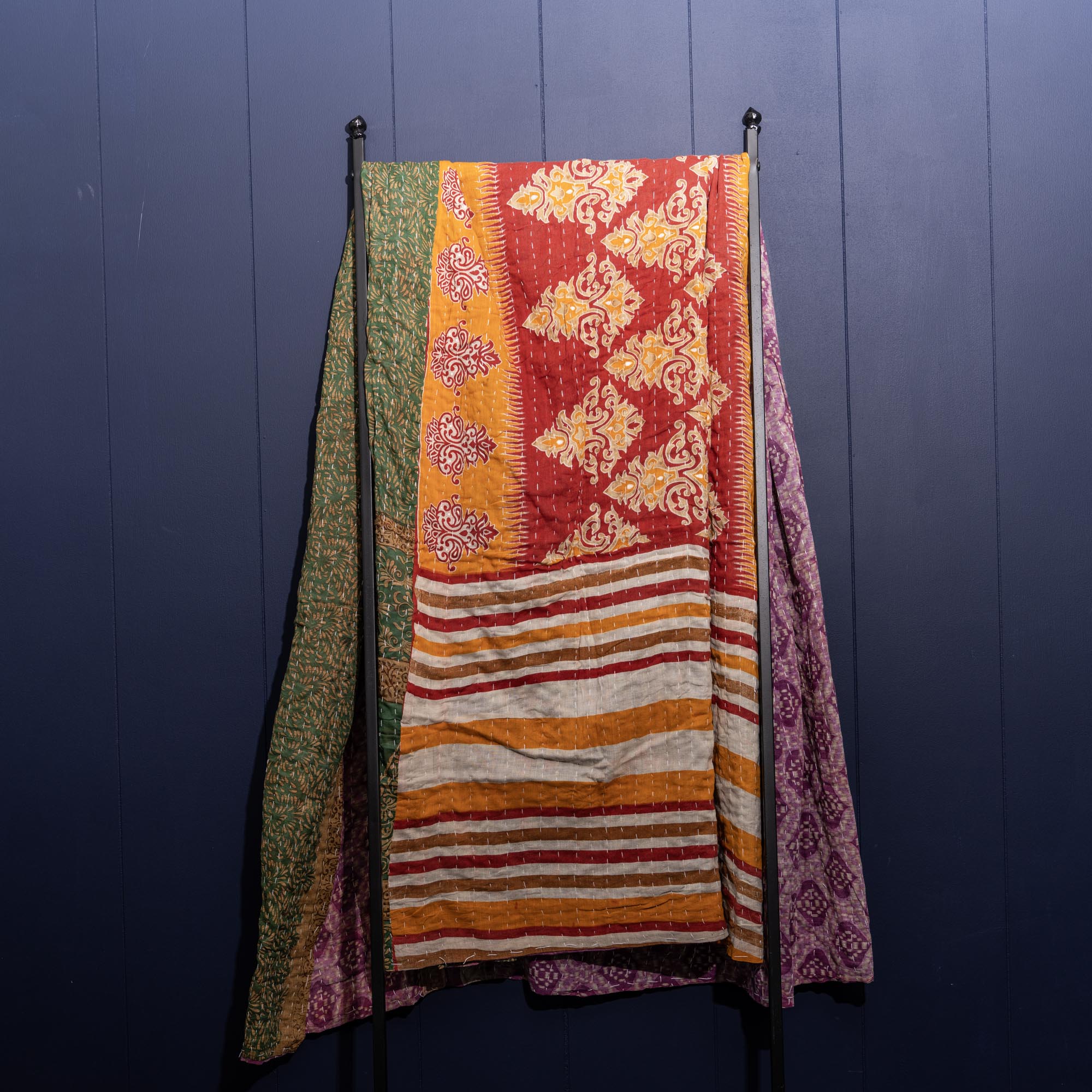 Kantha India Blanket One - of - a - Kind Handcrafted Quilted Pattern Throw – No. K - 00649 - Shoporiaz