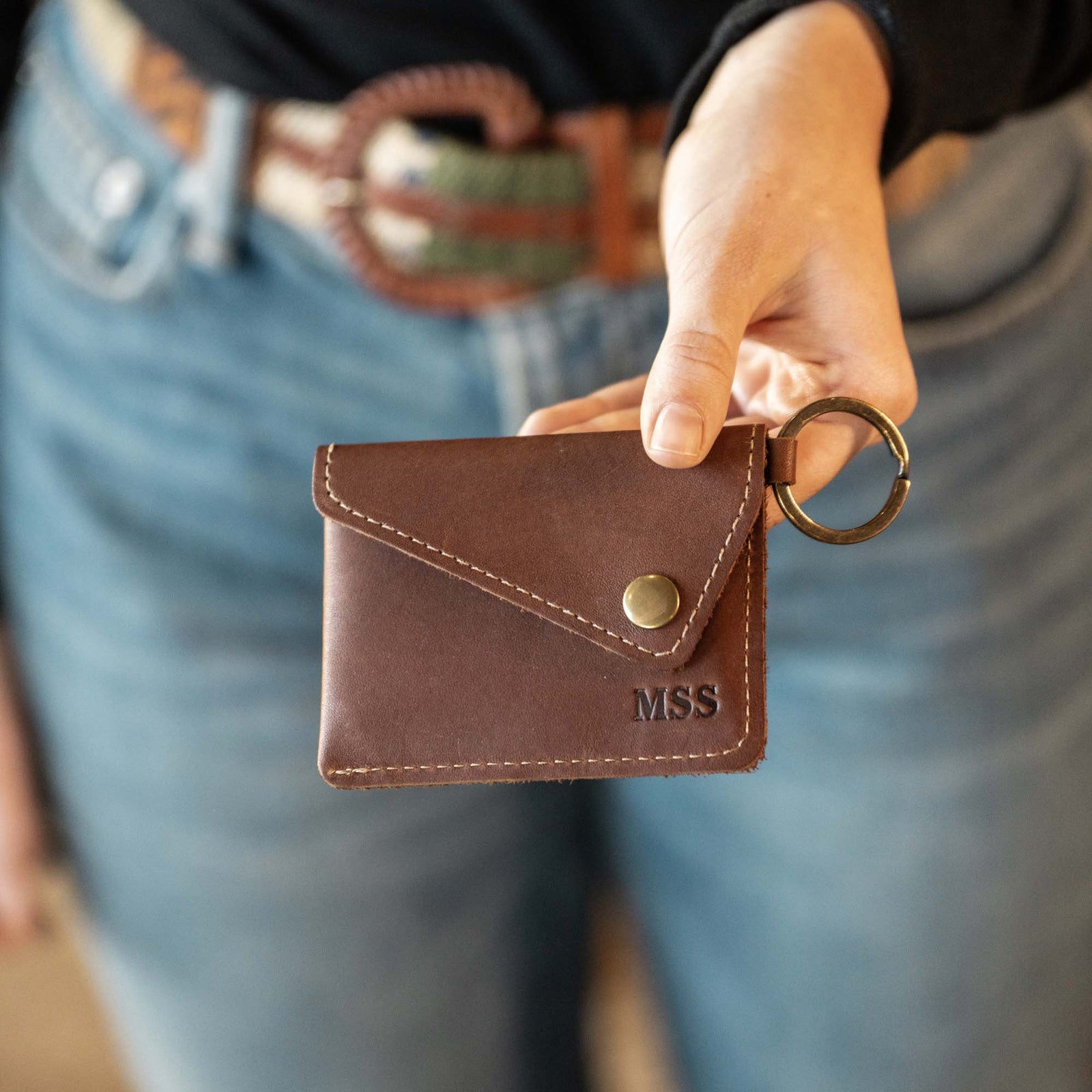 The Amelia Personalized Leather Keychain Wallet and Coin Purse - Shoporiaz