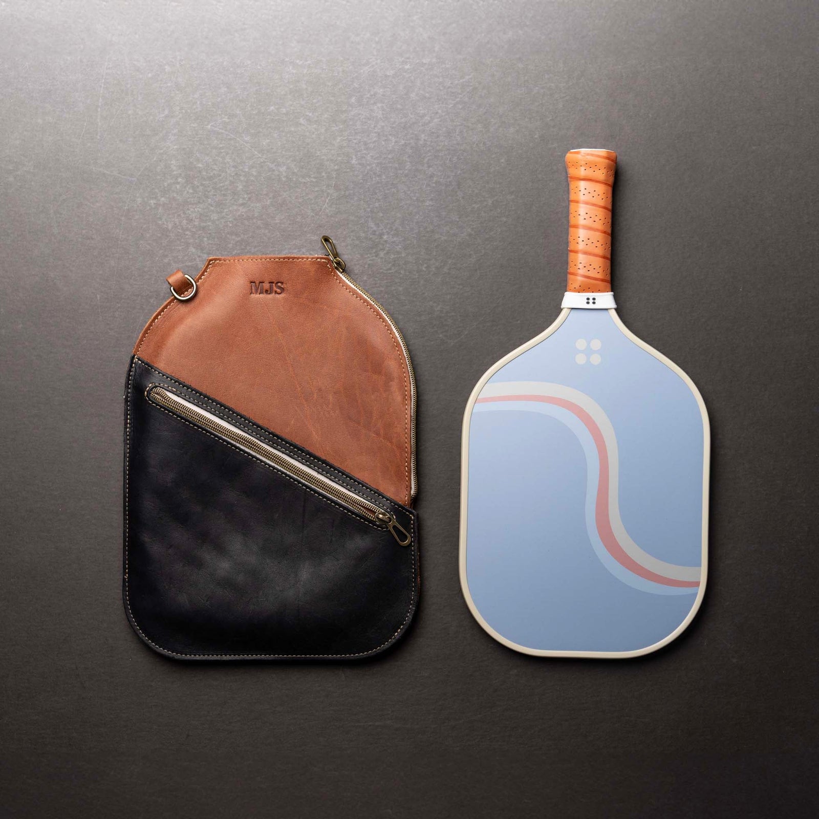 The Avery Personalized Leather Pickleball Sleeve Cover - Shoporiaz