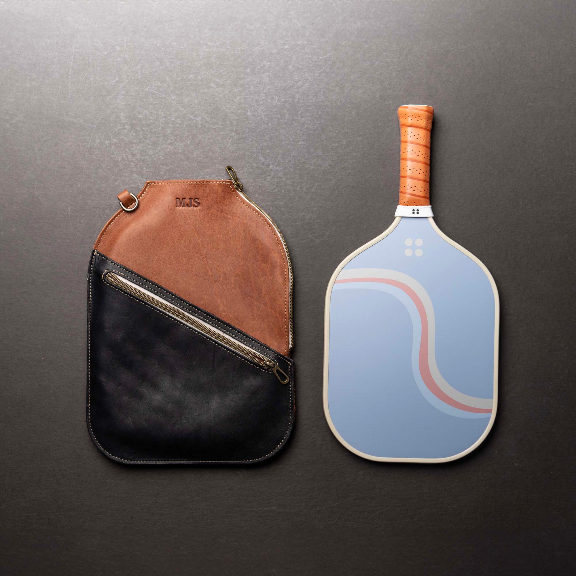 The Avery Personalized Leather Pickleball Sleeve Cover - Shoporiaz