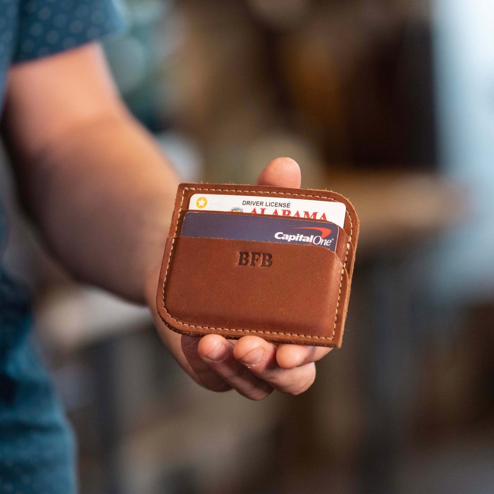 The Clark Personalized Fine Leather Front Pocket Wallet - Shoporiaz