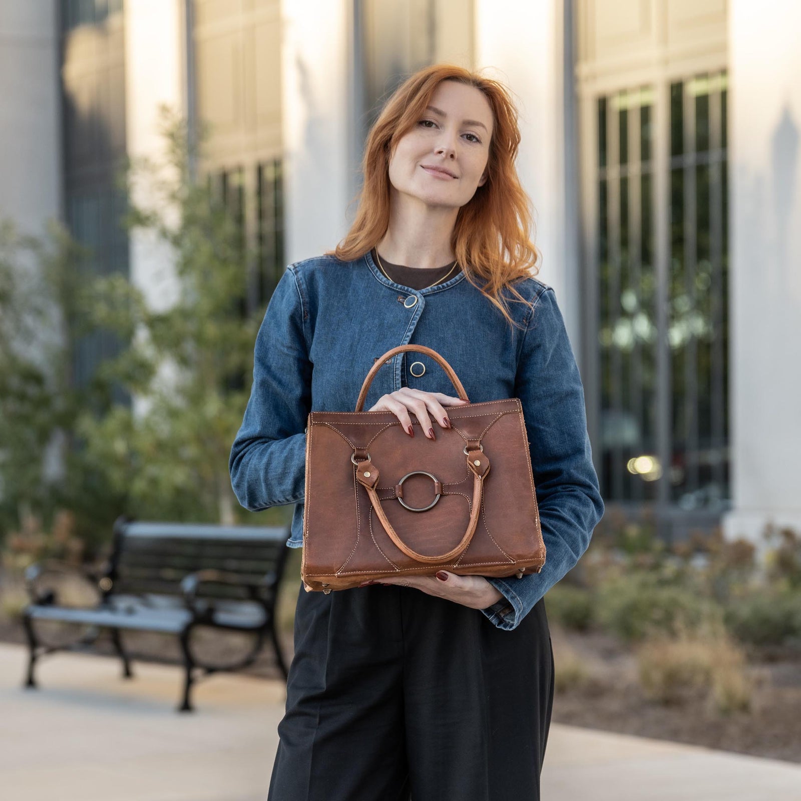 The Ellie Fine Leather Structured Women's Handbag and Crossbody Purse - Shoporiaz