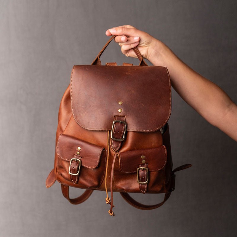 The Emerson Pack Fine Leather Backpack Purse - Shoporiaz