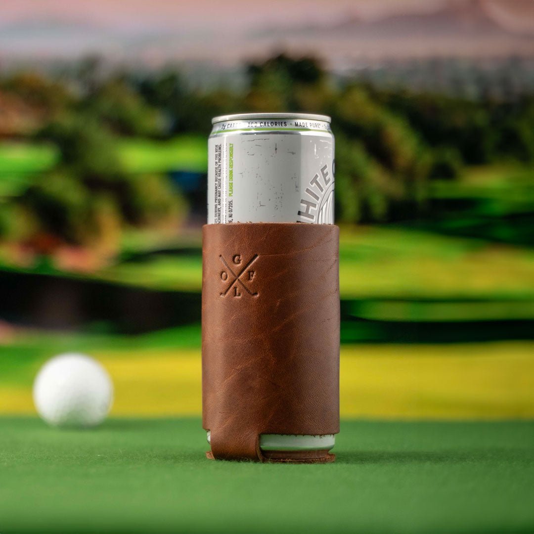 The Golf Blitz Can Coozie - Full - Grain Leather - Shoporiaz