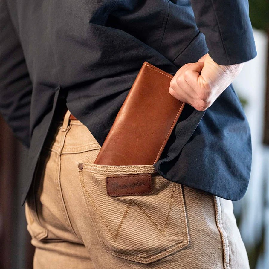 The Maverick Personalized Leather Coat Pocket Long Trucker Bifold Wallet - Shoporiaz