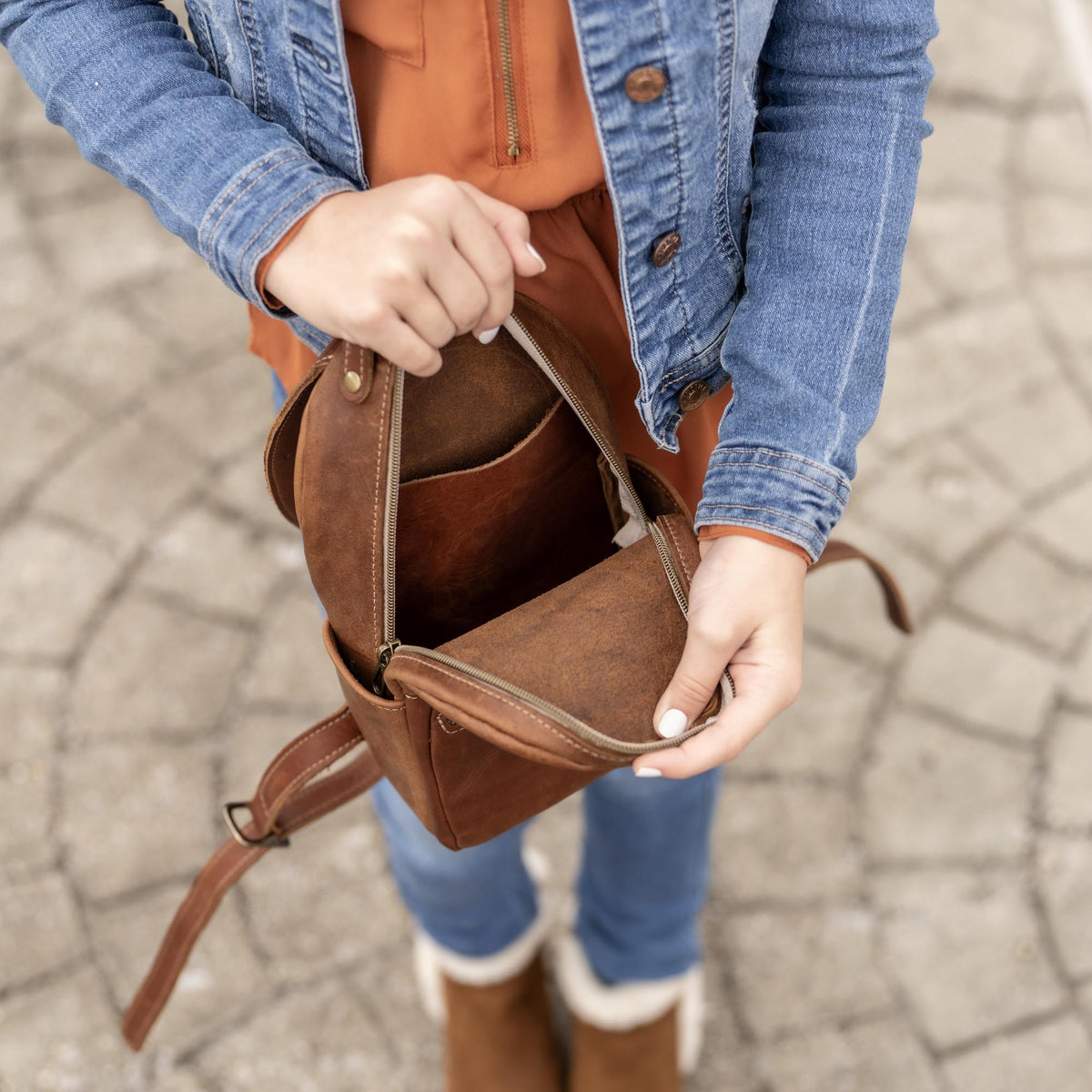 The Mini Della Fine Leather Backpack Purse - Shoporiaz