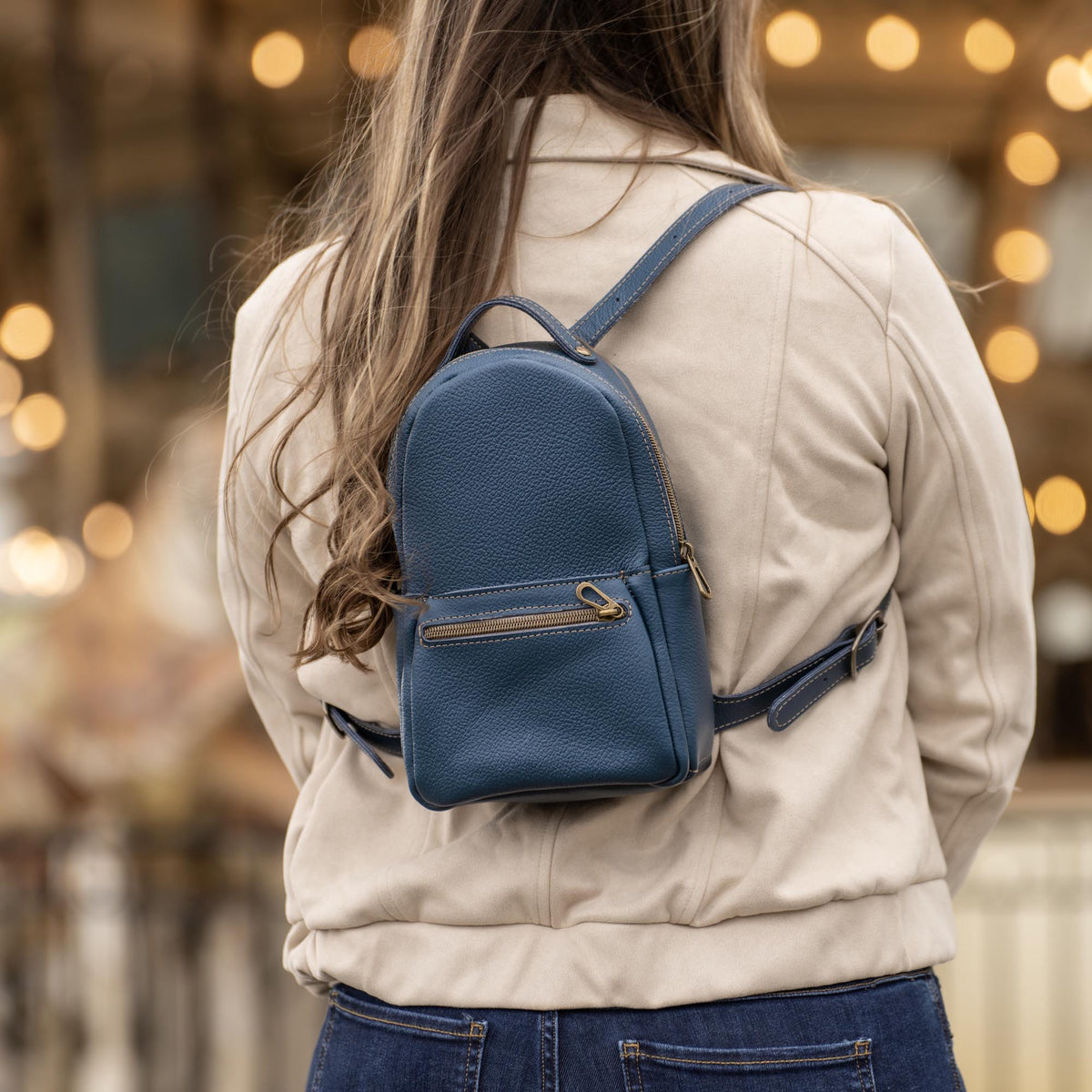 The Mini Della Fine Leather Backpack Purse - Shoporiaz