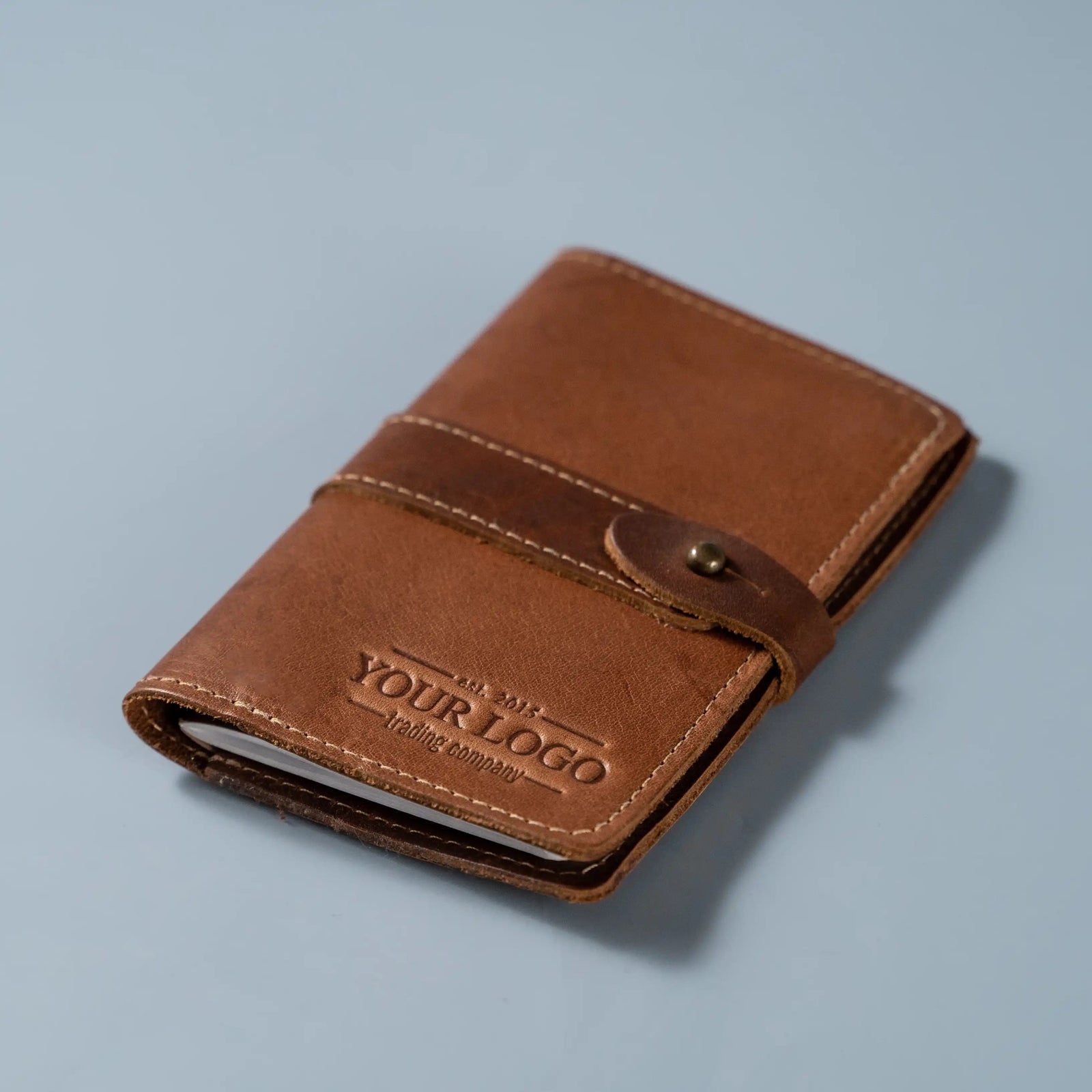 Your Logo + Our Leather - The Surveyor Fine Leather Pocket Journal Cover for Field Notes - Custom Logo and Corporate Gifting - Shoporiaz