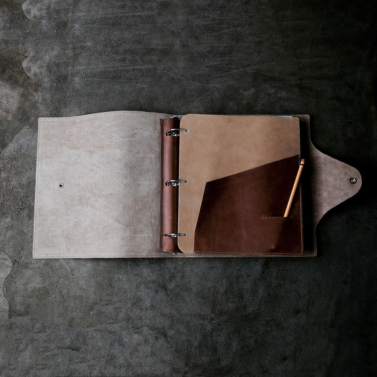 Your Logo + Our Leather - The Langley Fine Leather 3 Ring Binder Notebook Photo Album - Custom Logo and Corporate Gifting