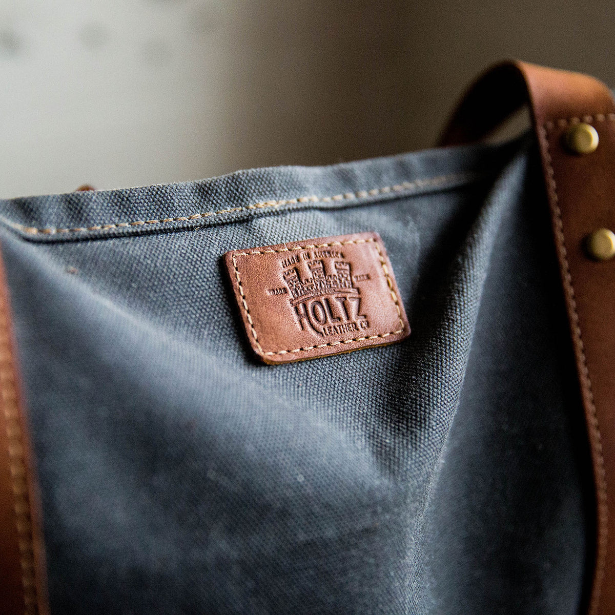 The Market Tote - Fine Leather & Waxed Canvas Bag Purse