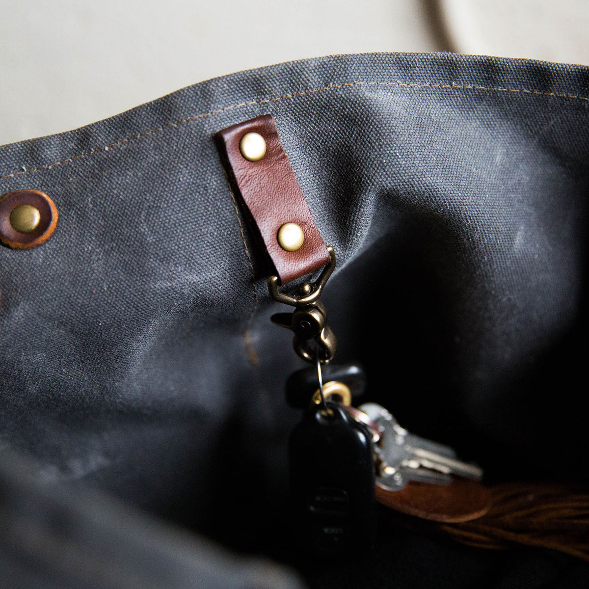 The Market Tote - Fine Leather & Waxed Canvas Bag Purse