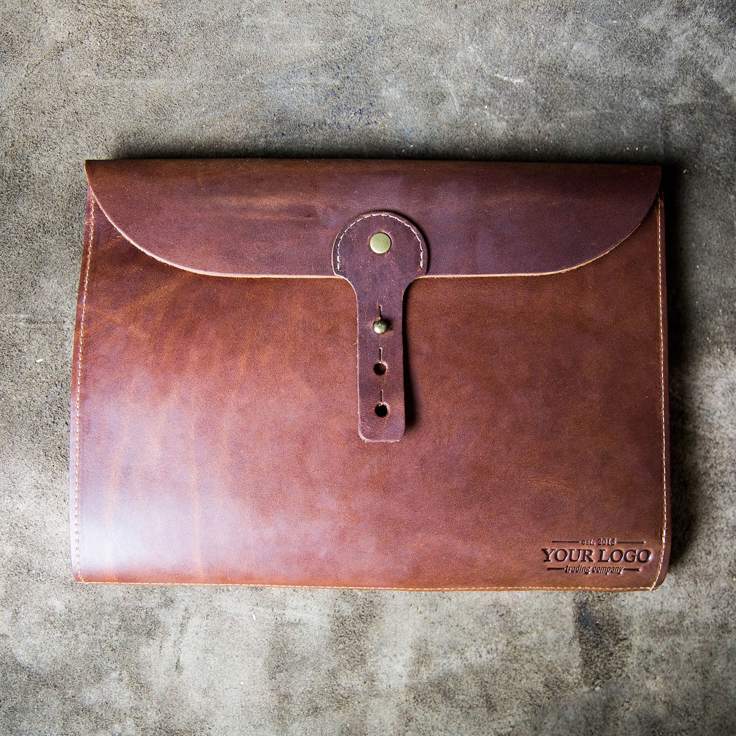 Leather journal cover with personalized logo from Shoporiaz Co in Huntsville, Alabama