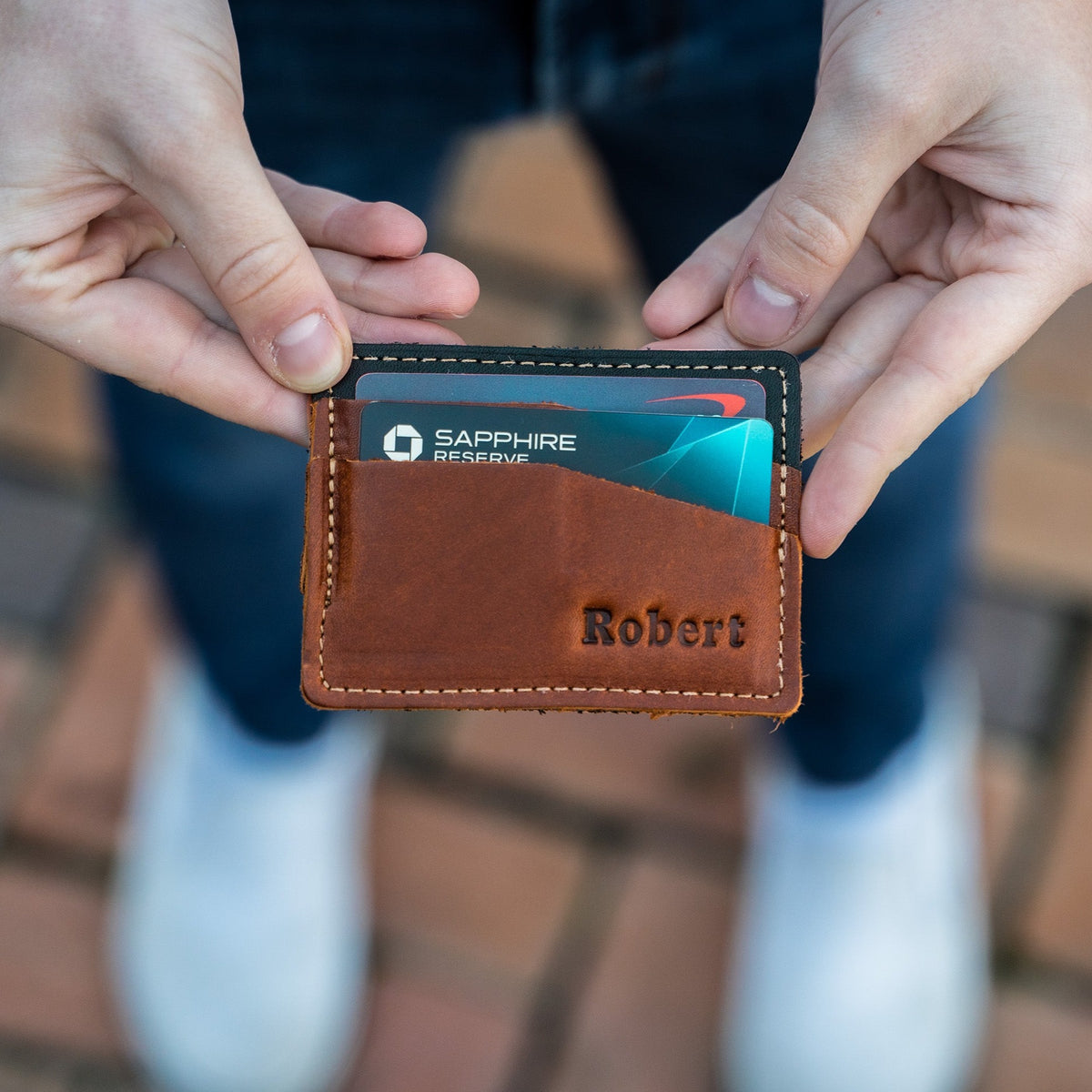 The Levi Fine Leather Horizontal Magnetic Money Clip Wallet