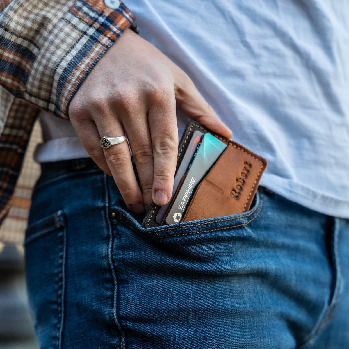 The Levi Fine Leather Horizontal Magnetic Money Clip Wallet