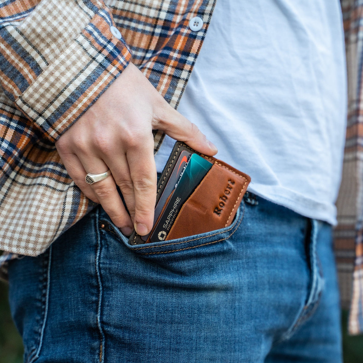 The Levi Fine Leather Horizontal Magnetic Money Clip Wallet
