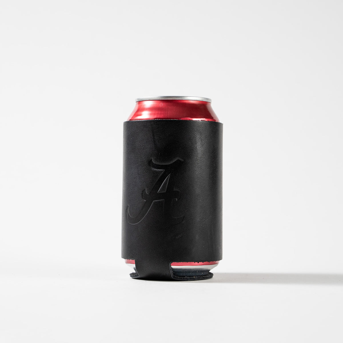 The Blitz Collegiate Can Coozie Alabama & Auburn - Full-Grain Leather