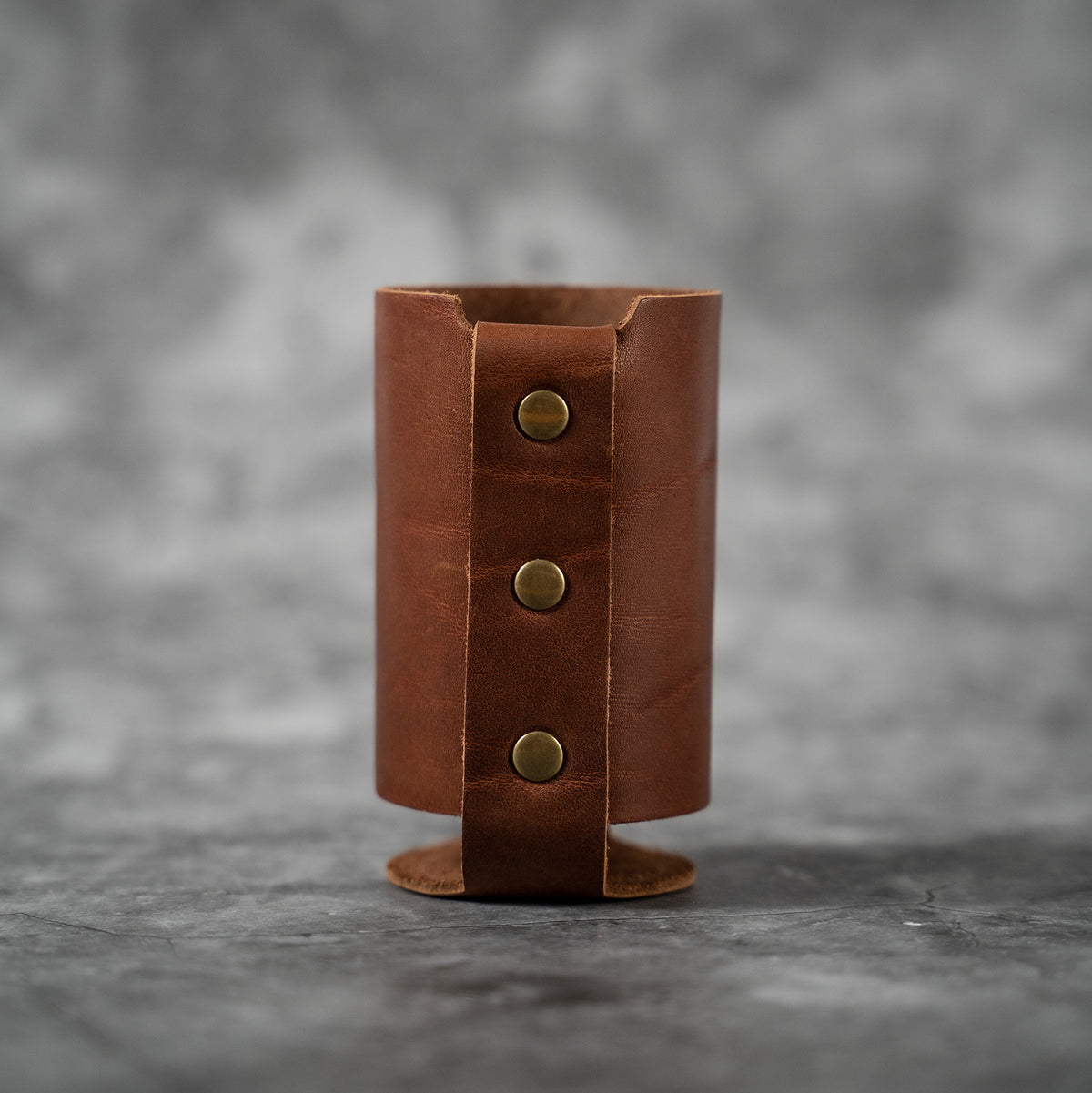 The Blitz Collegiate Can Coozie Alabama & Auburn - Full-Grain Leather