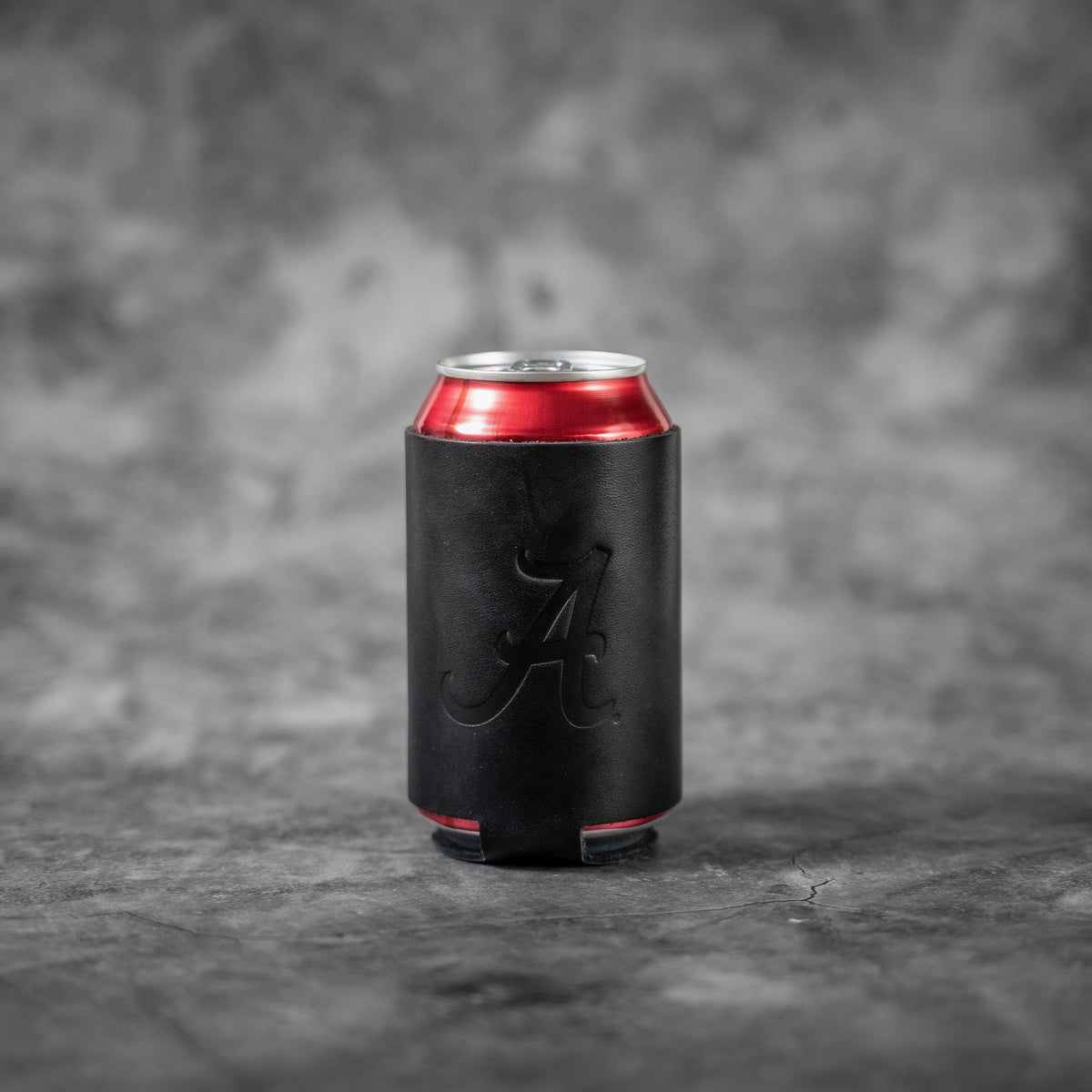 The Blitz Collegiate Can Coozie Alabama & Auburn - Full-Grain Leather