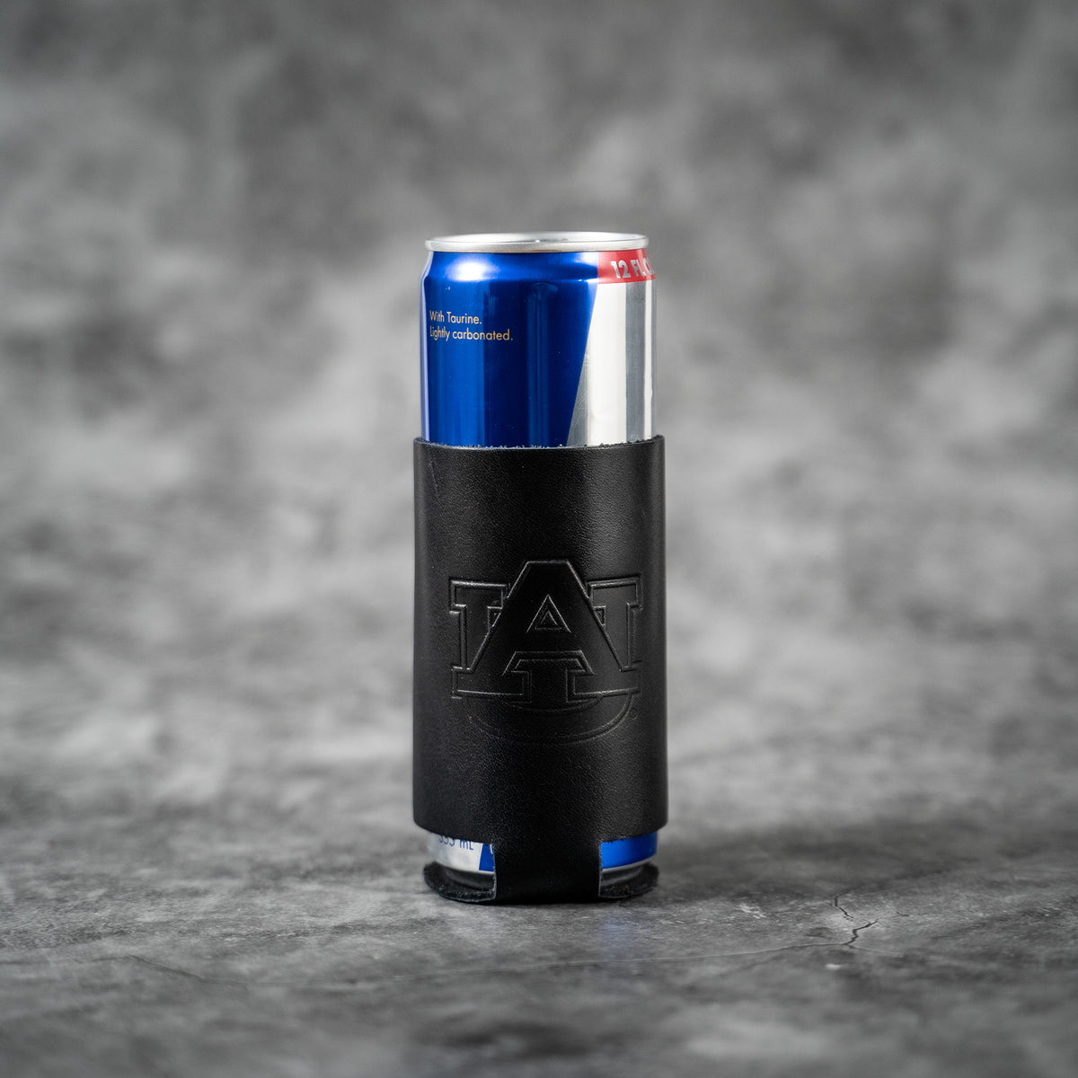 The Blitz Collegiate Can Coozie Alabama & Auburn - Full-Grain Leather