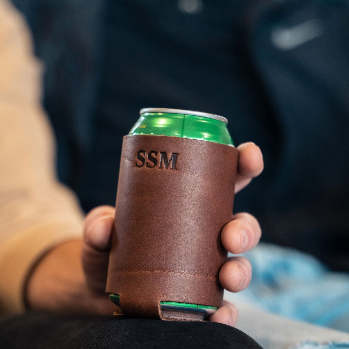 The Blitz Can Coozie - Full-Grain Leather