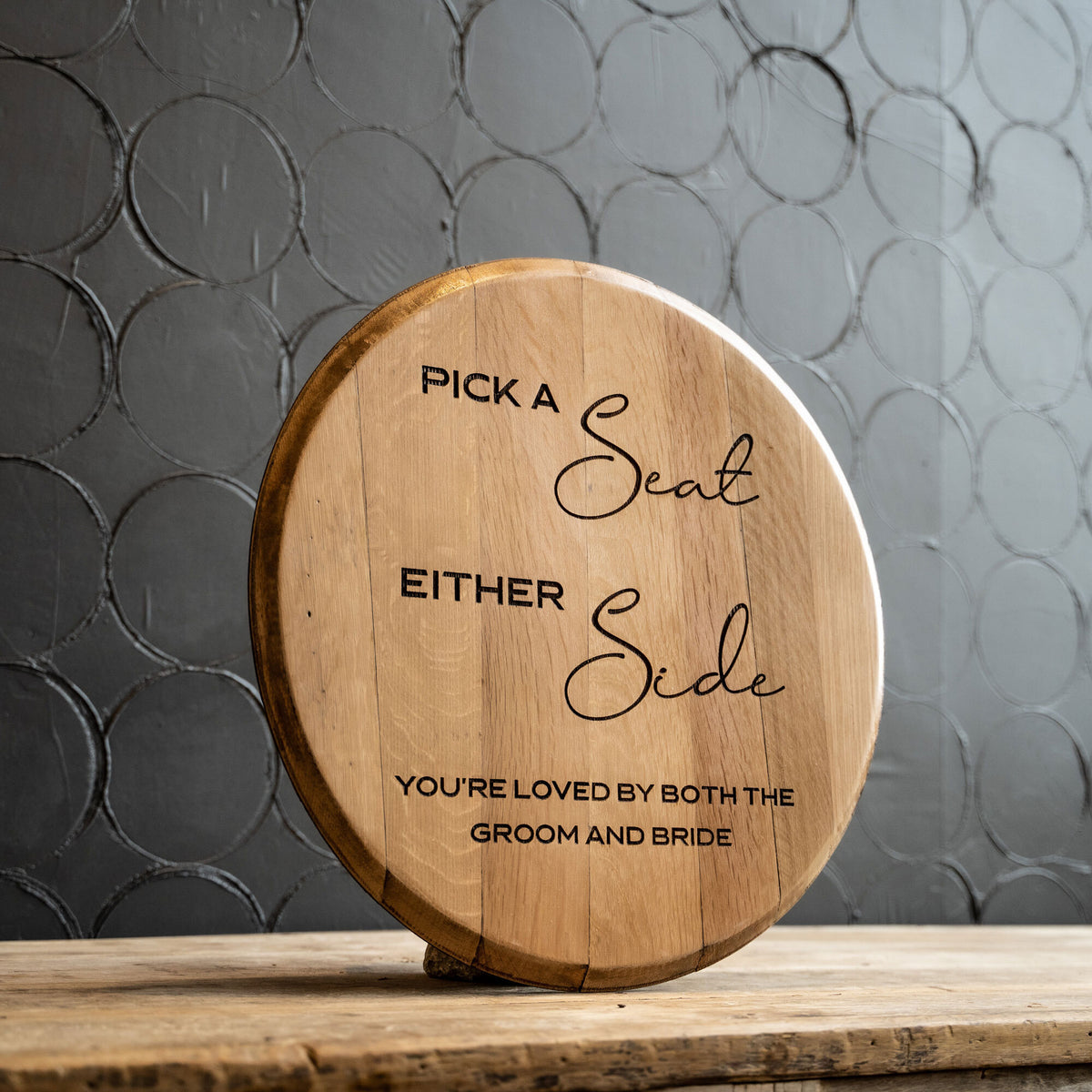 Pick A Seat, Either Side - Personalized Wedding Welcome Sign