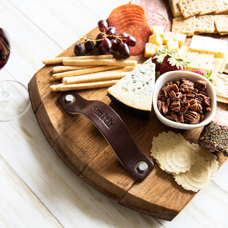 The Butler Tennessee Whiskey Barrel Charcuterie Board Serving Tray