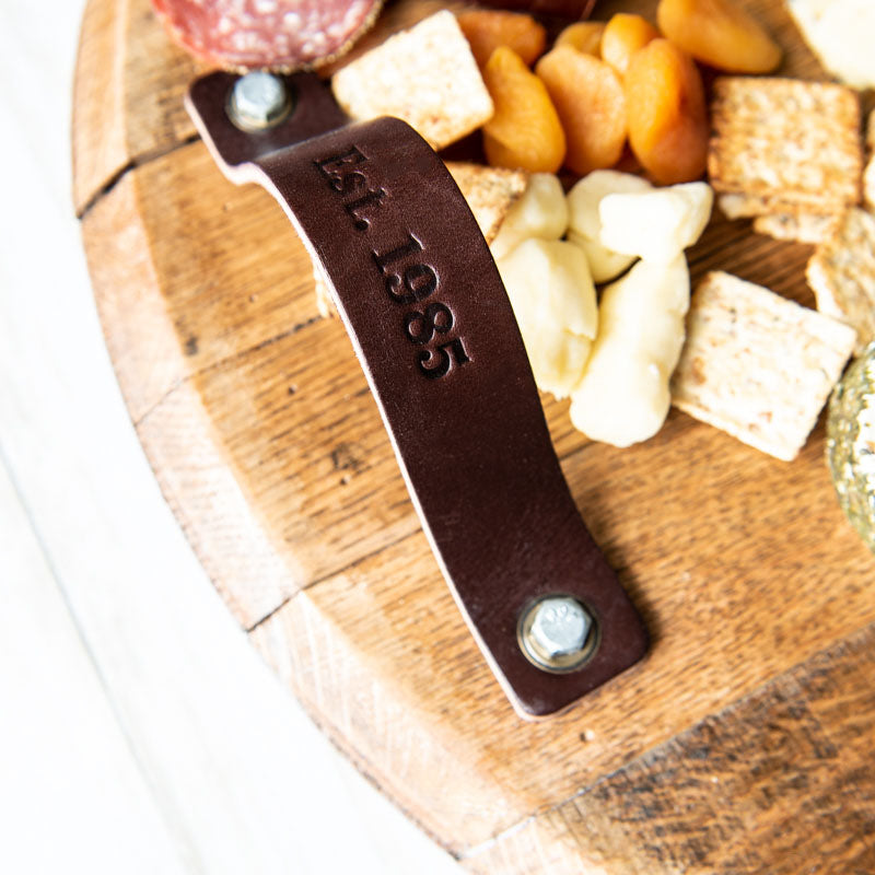 The Butler Tennessee Whiskey Barrel Charcuterie Board Serving Tray
