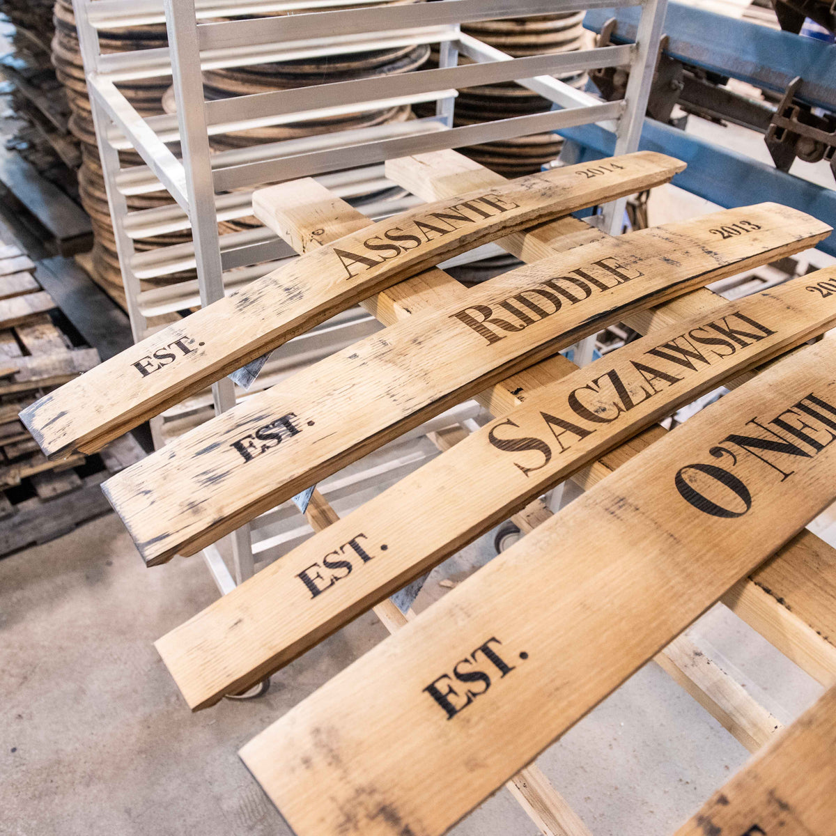 Your Logo + Our Barrel Staves - Sign made from Tennessee Whiskey Barrel Stave Wall Art - Custom Logo and Corporate Gifting