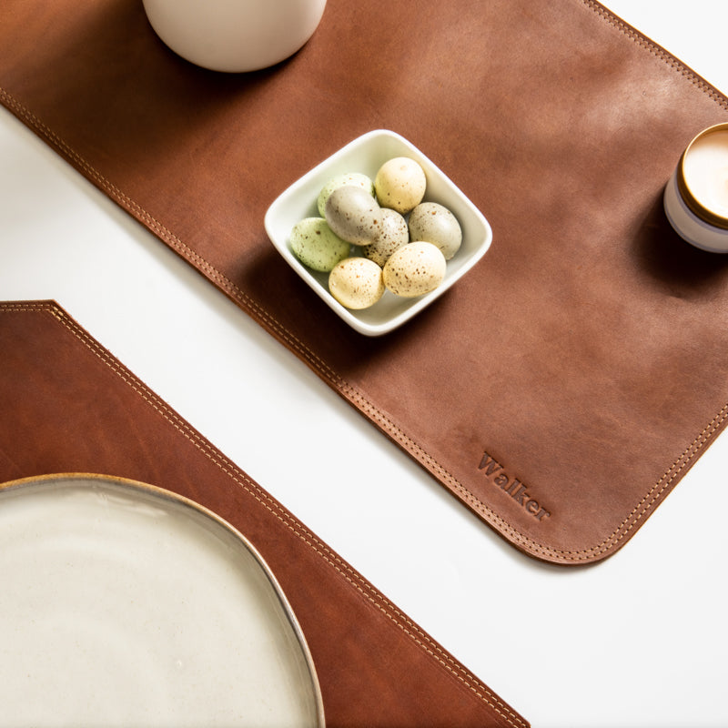 Personalized Fine Leather Table Runner for Centerpiece