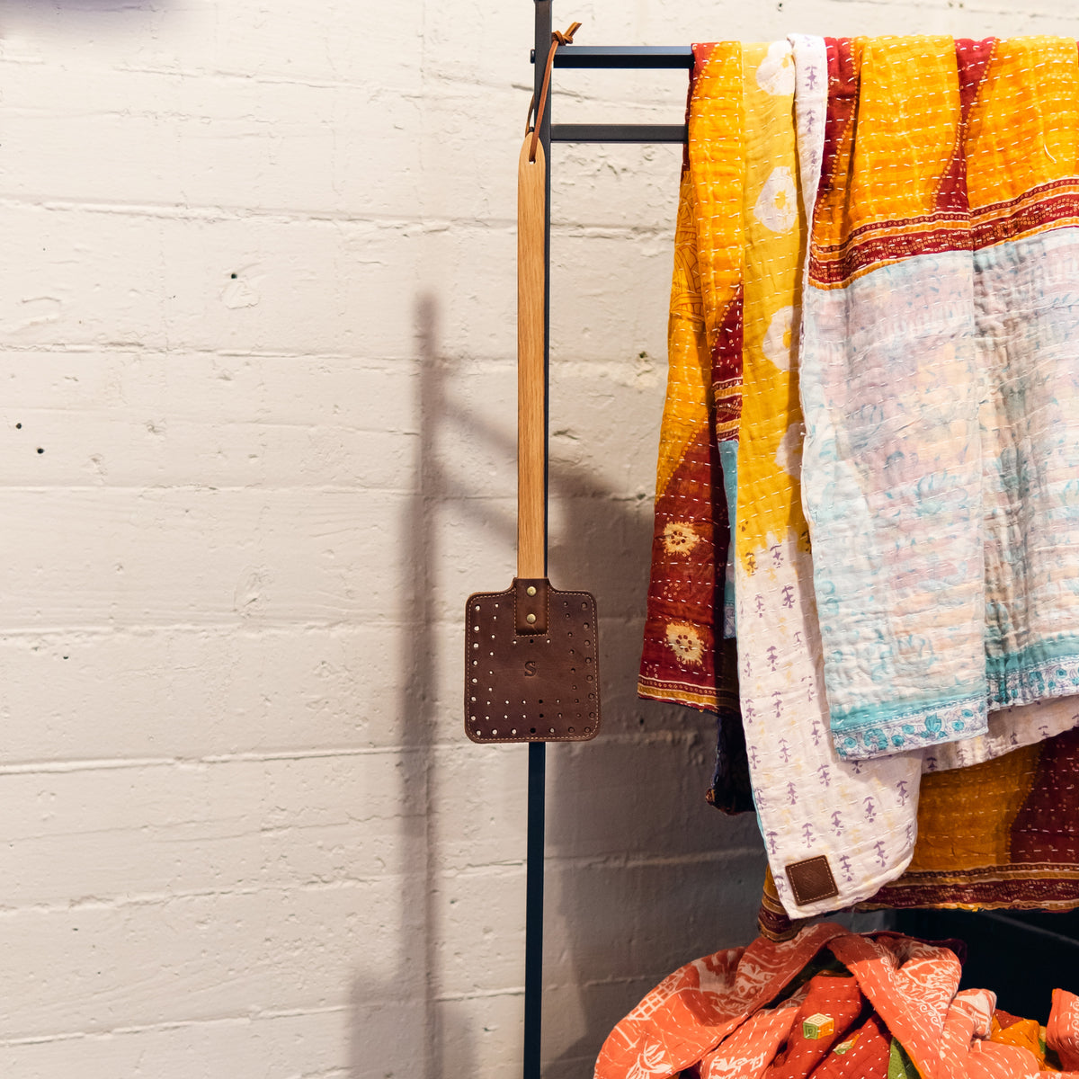 The Personalized Front Porch Tennessee Whiskey Barrel Handle & Leather Flyswatter