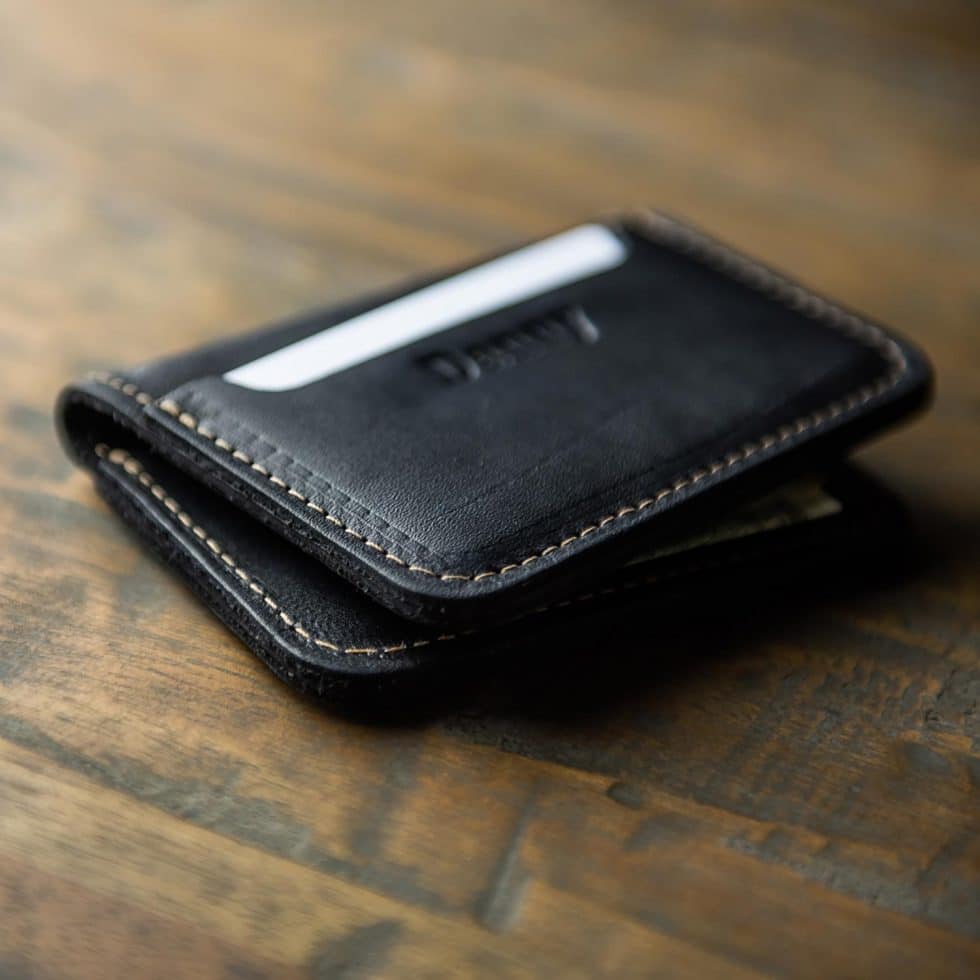 The Gates Personalized Leather Bifold Money Clip Front Pocket Wallet