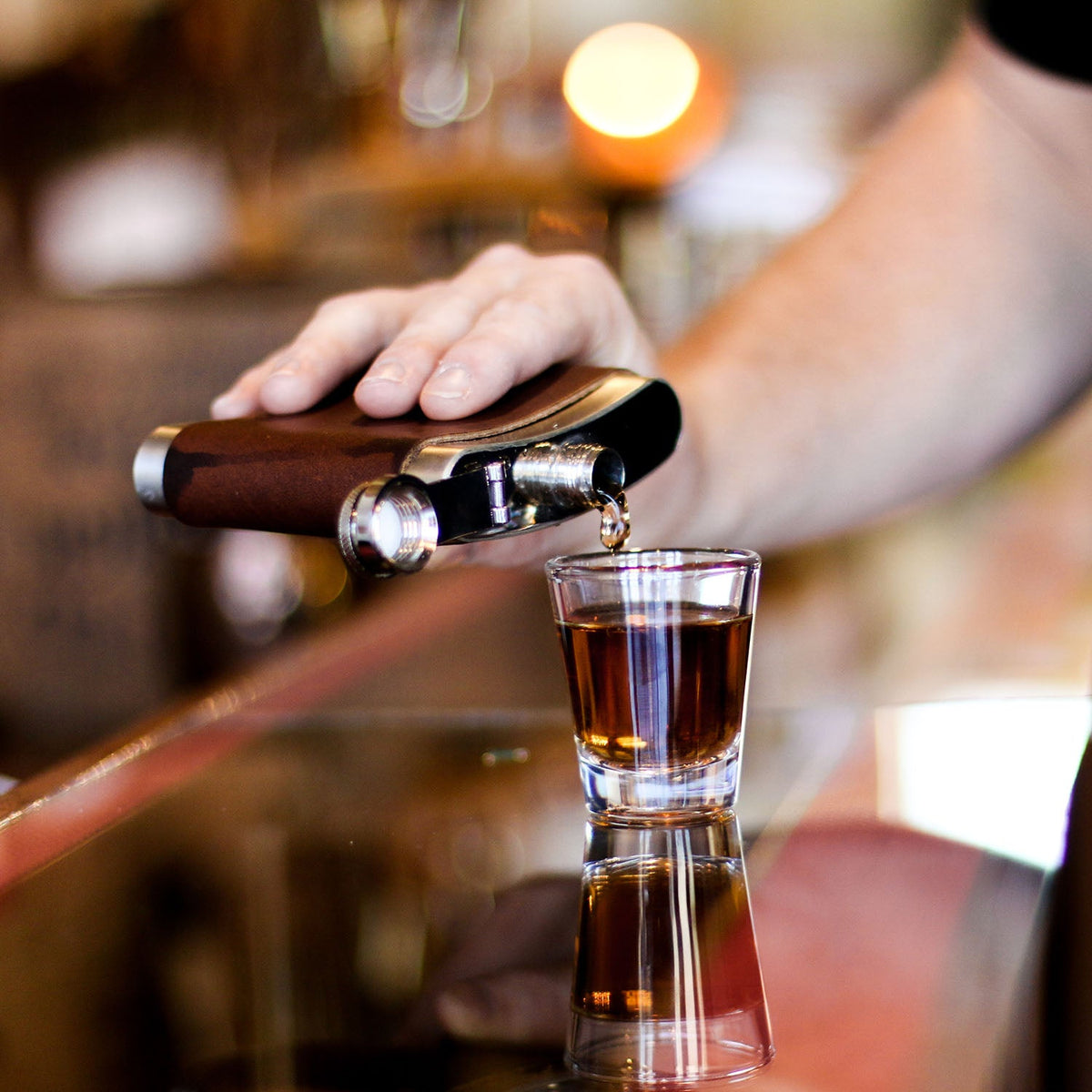 The Lucky Leather Flask Unique Personalized Groomsmen Gift