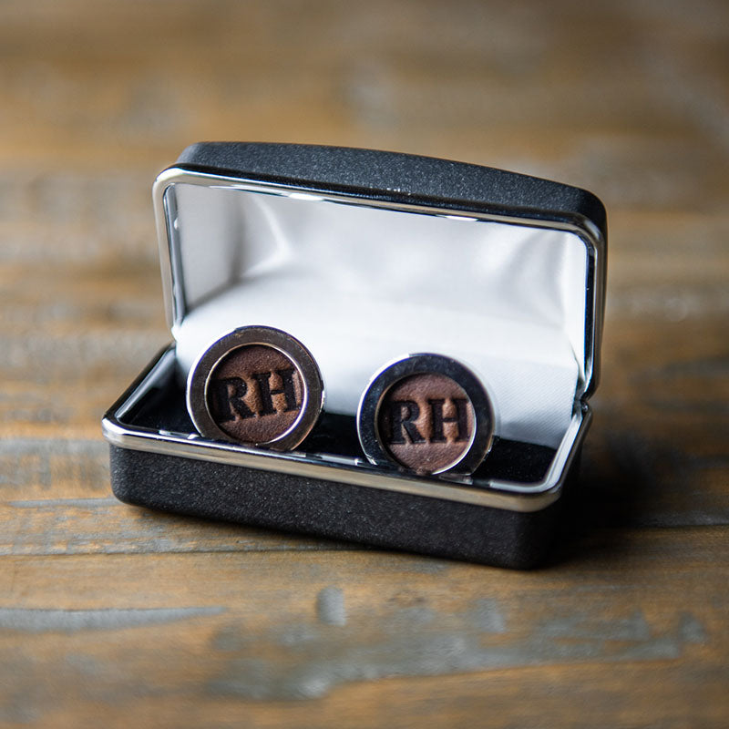 Personalized Fine Leather Cufflinks