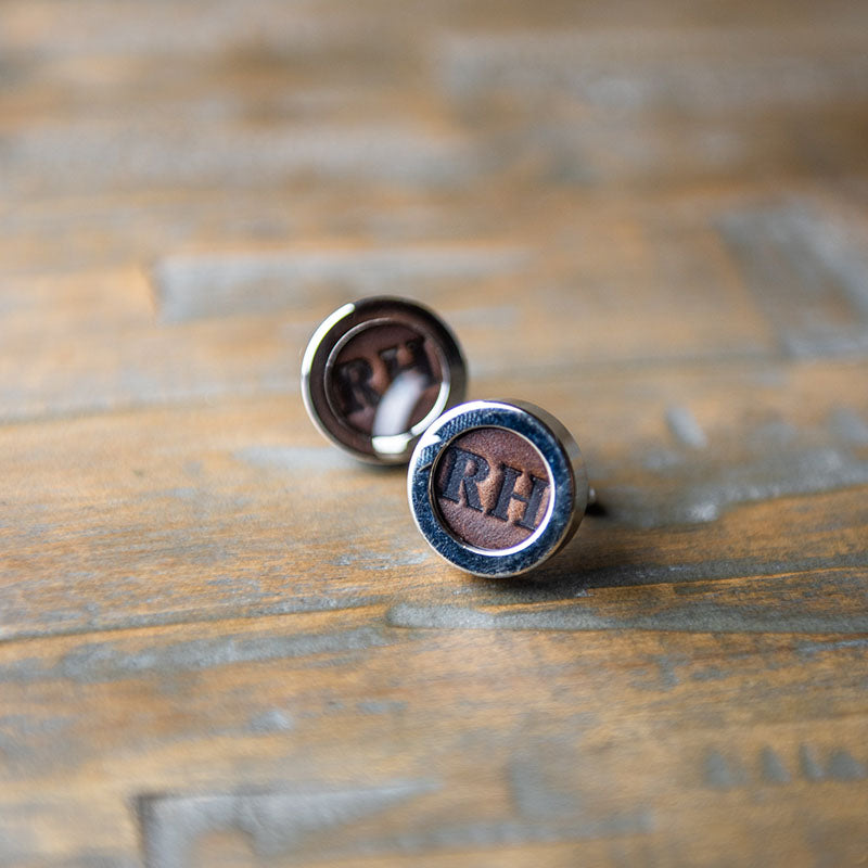 Personalized Fine Leather Cufflinks