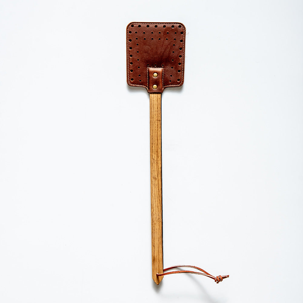 Your Logo + Our Leather - The Front Porch Flyswatter - Custom Logo and Corporate Gifting