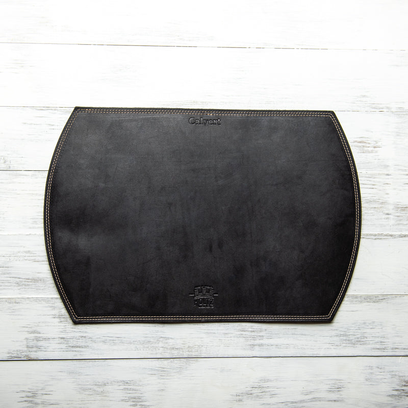 Straight Edged Oval Personalized Fine Leather Placemat
